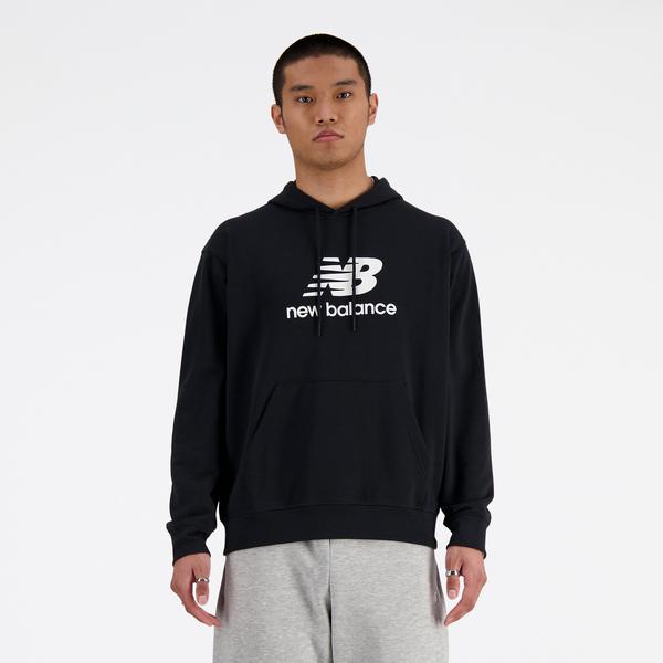 New Balance Sport Essentials French Terry Logo Erkek Siyah Hoodie