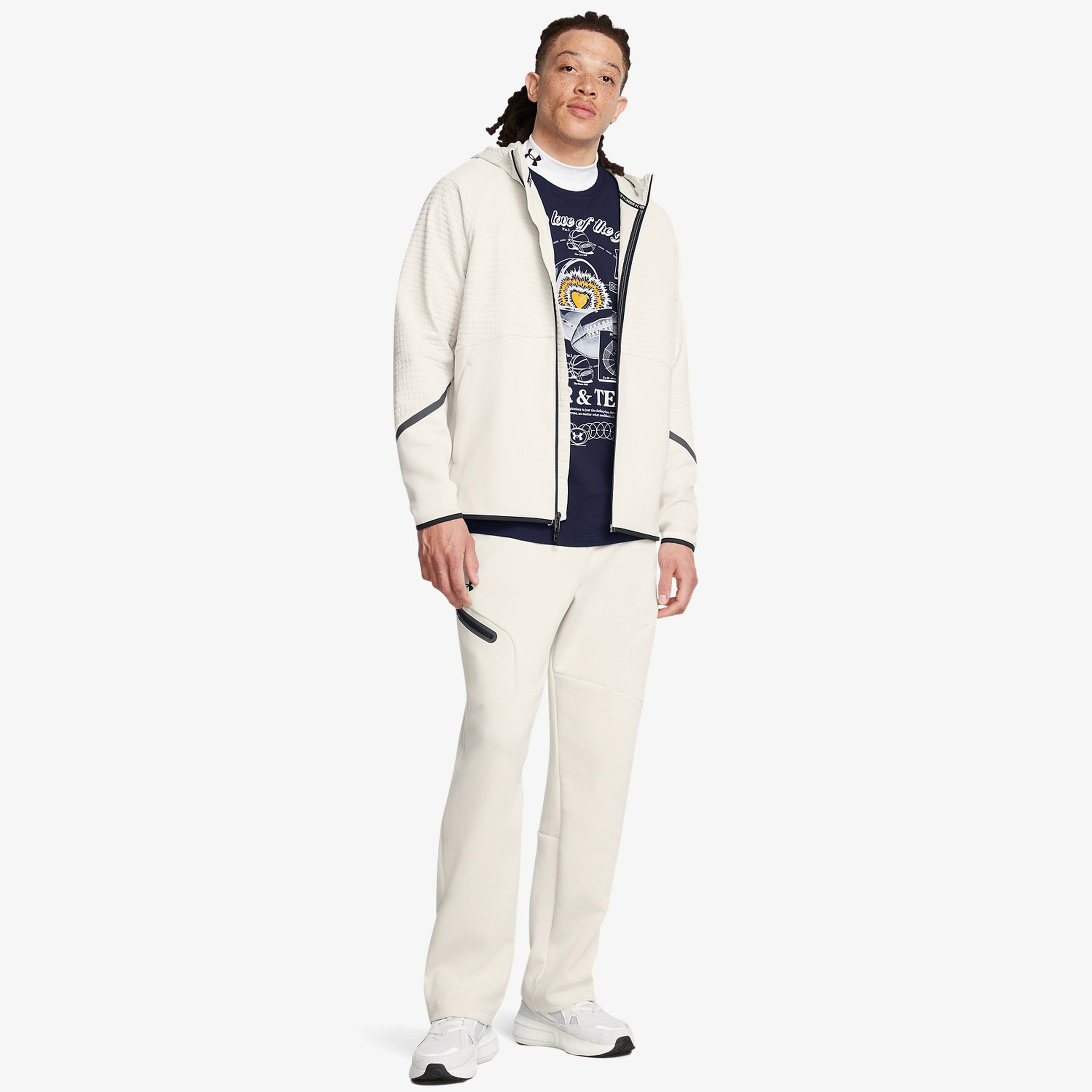 Under Armour Unstoppable Flc Grid Fz Erkek Beyaz Sweatshirt