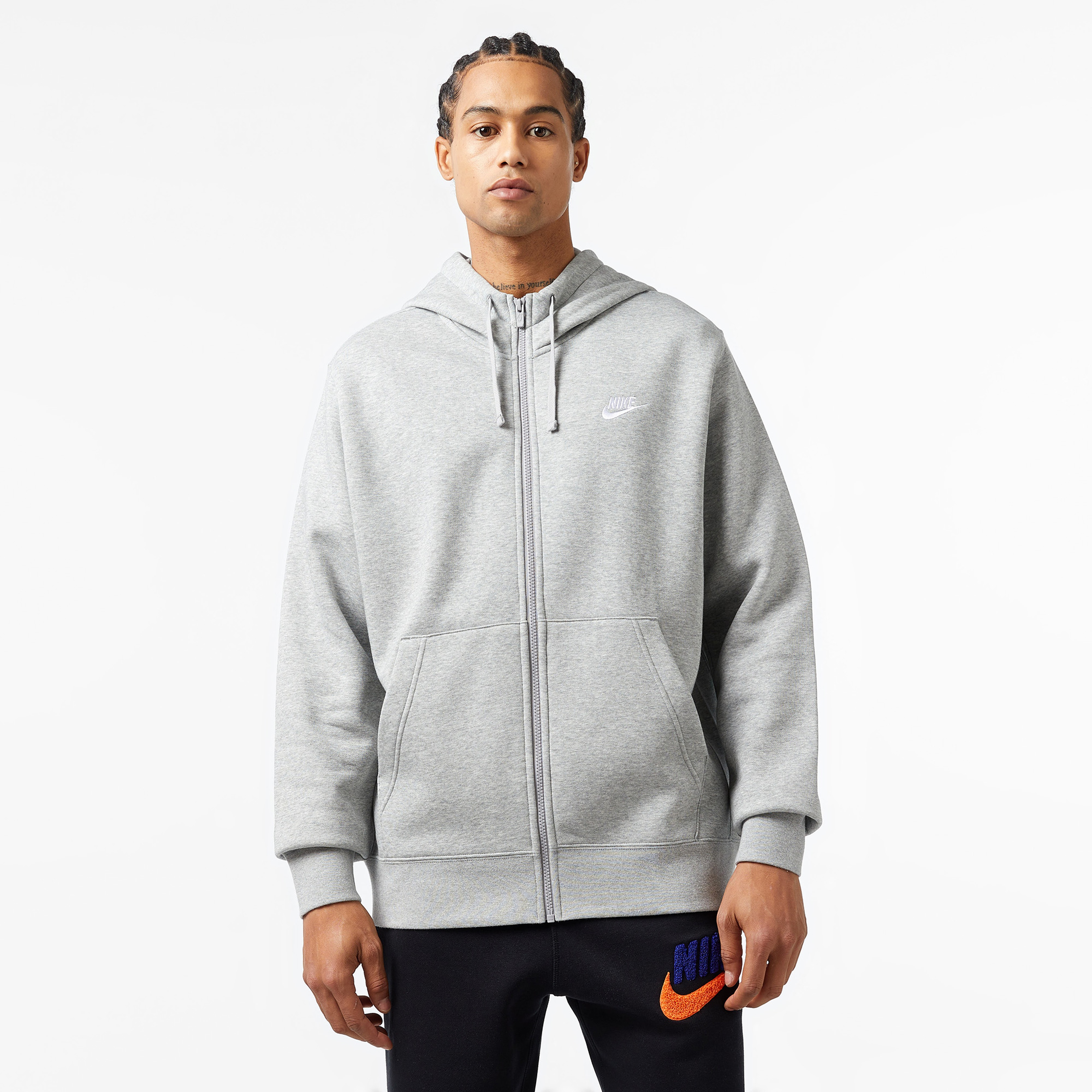 Nike Club Brushed Back Unisex Gri Eşofman Üstü