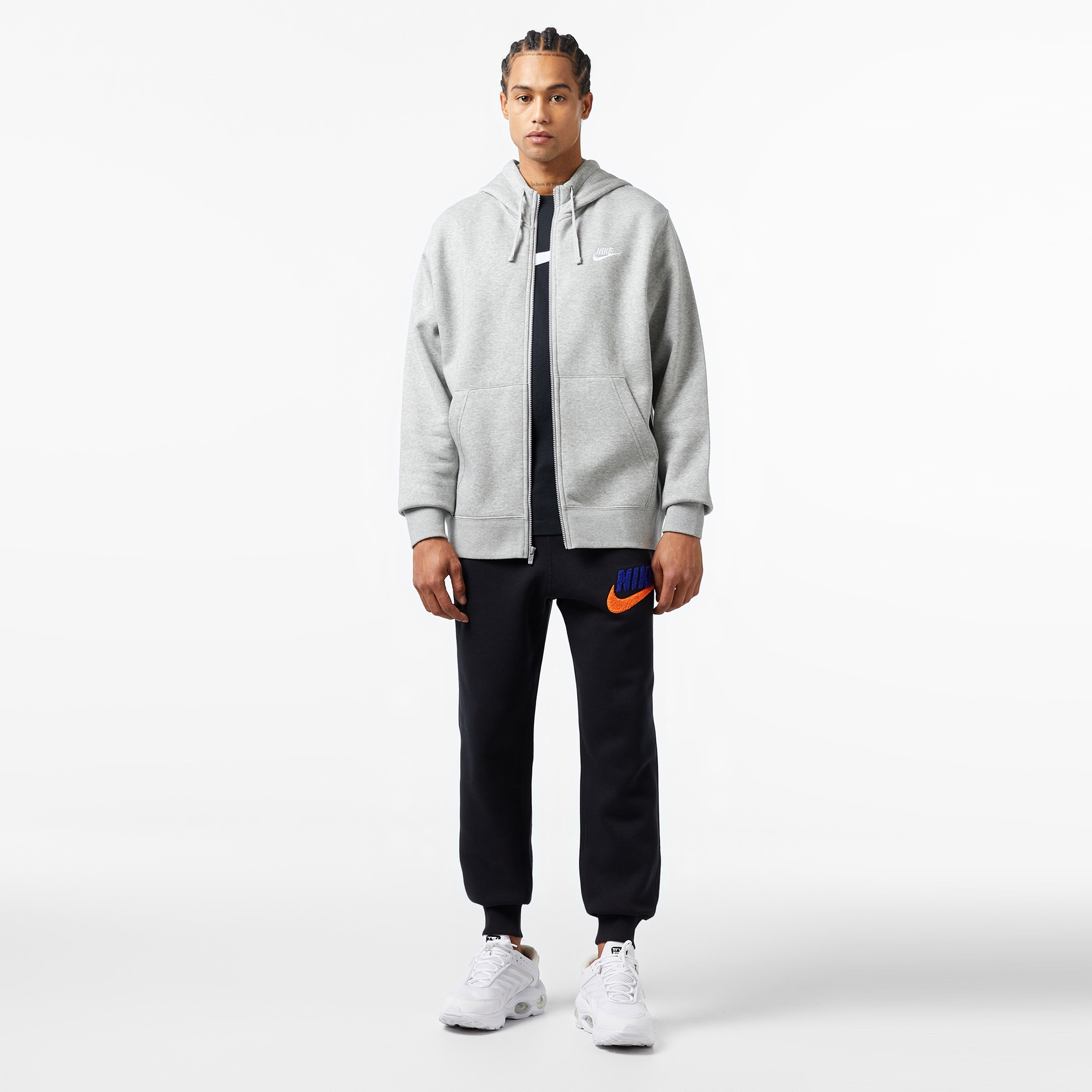 Nike Club Brushed Back Unisex Gri Eşofman Üstü