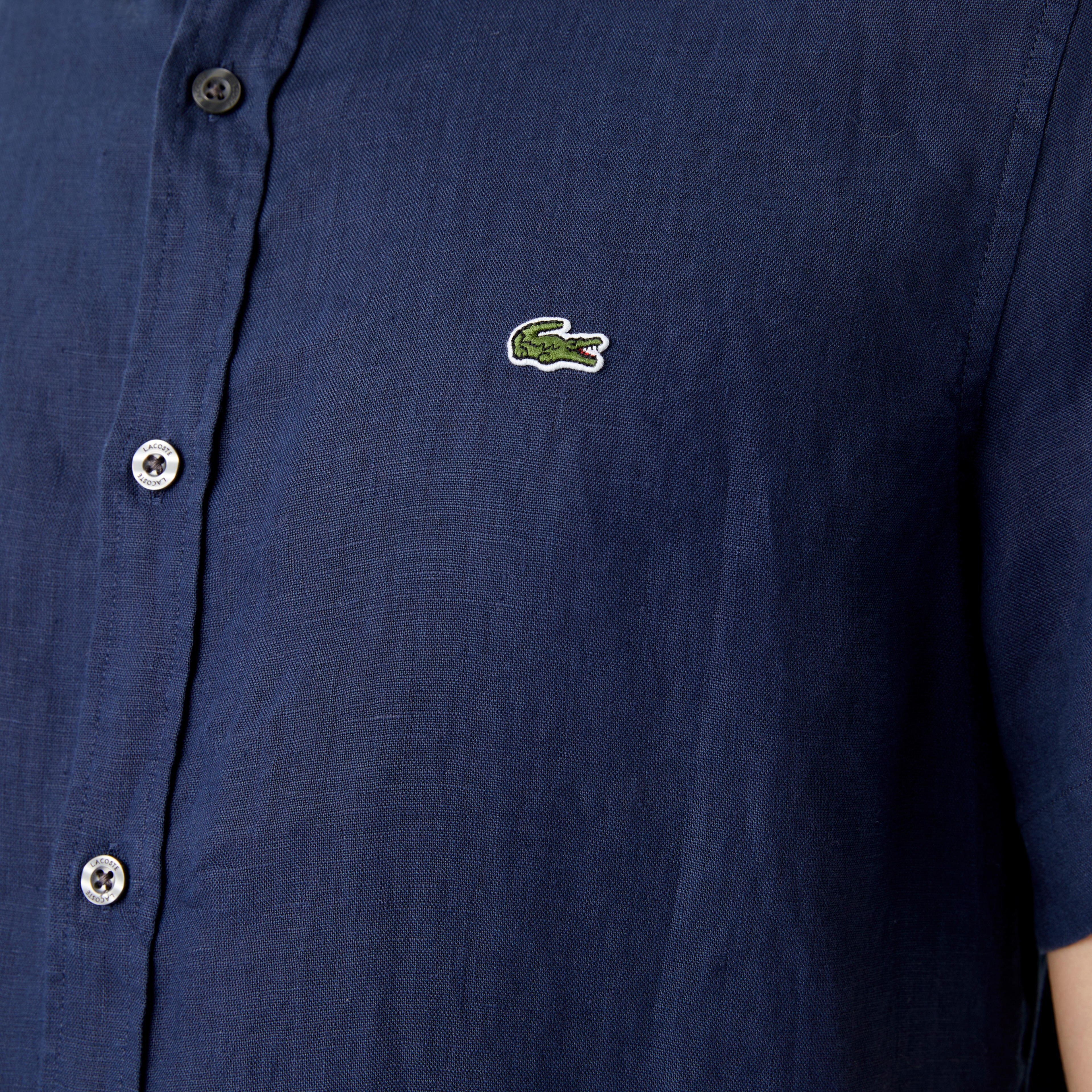 Lacoste Erkek Lacivert Kısa Kollu Gömlek