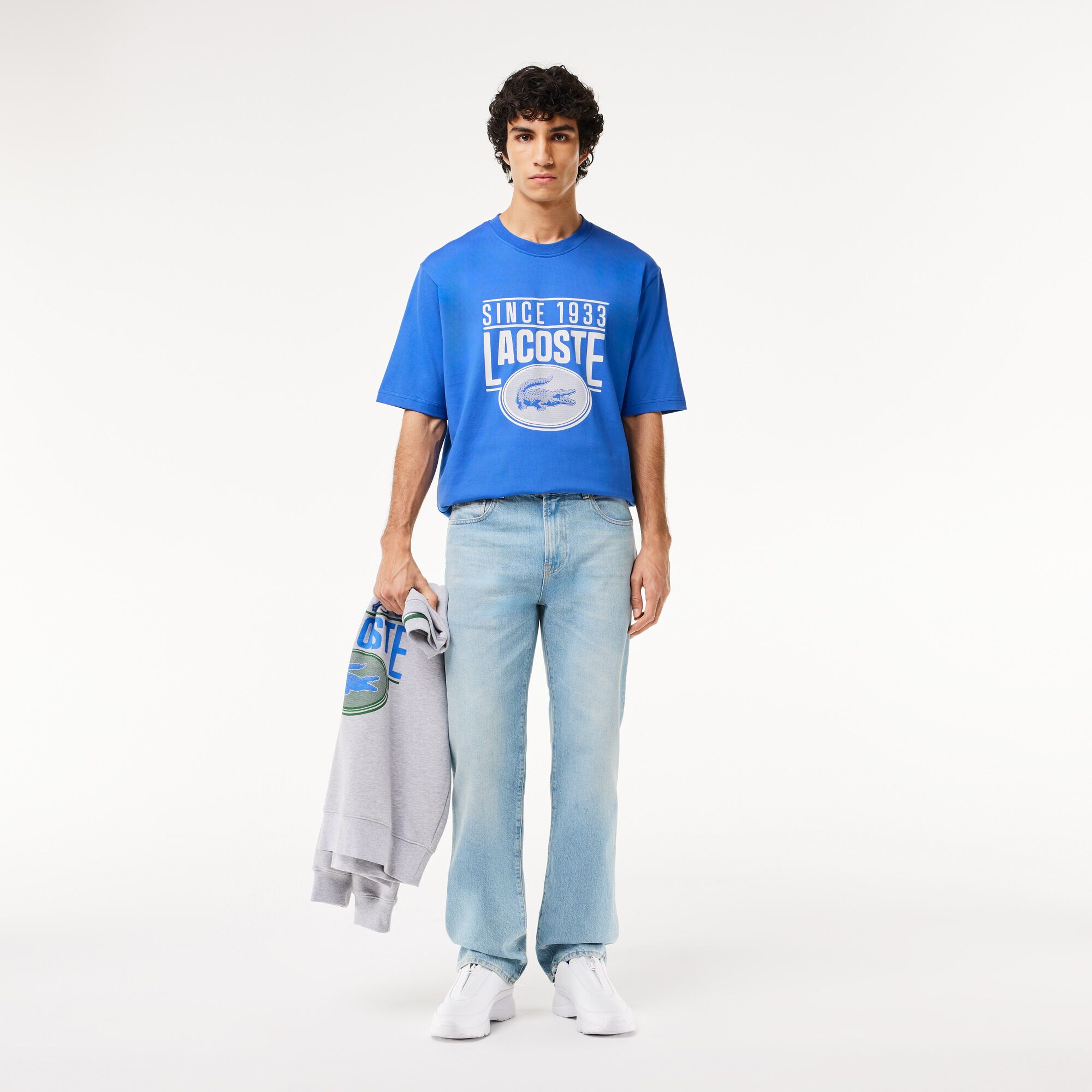 Lacoste Erkek Loose Fit Baskılı Mavi T-Shirt