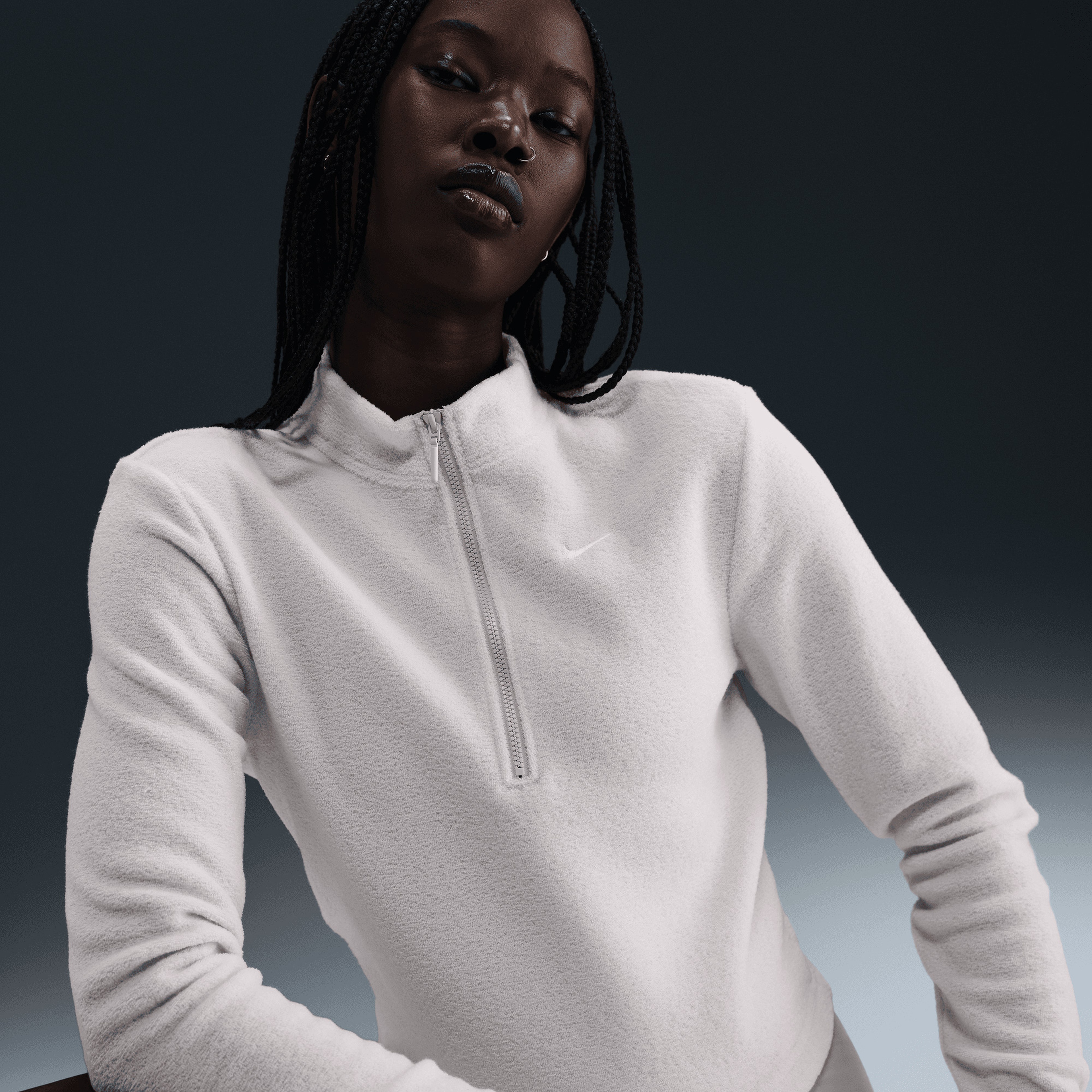 Nike Sportswear Phoenix Plush Kadın Beyaz Sweatshirt