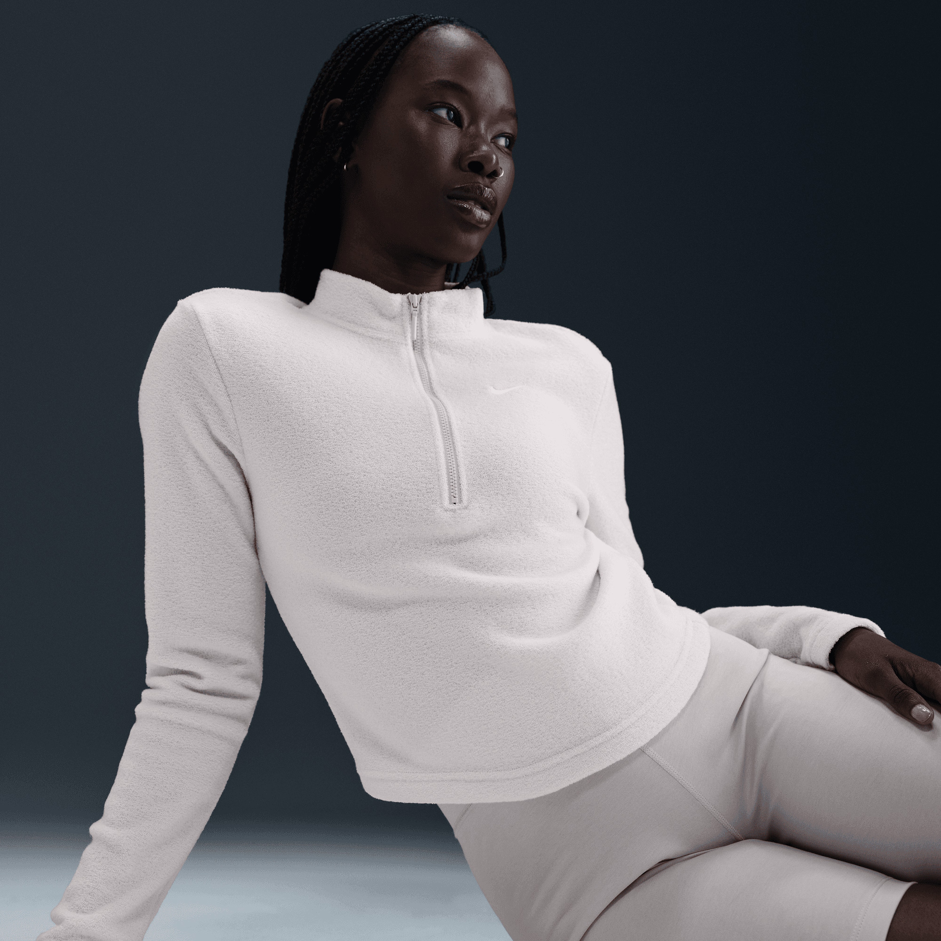 Nike Sportswear Phoenix Plush Kadın Beyaz Sweatshirt