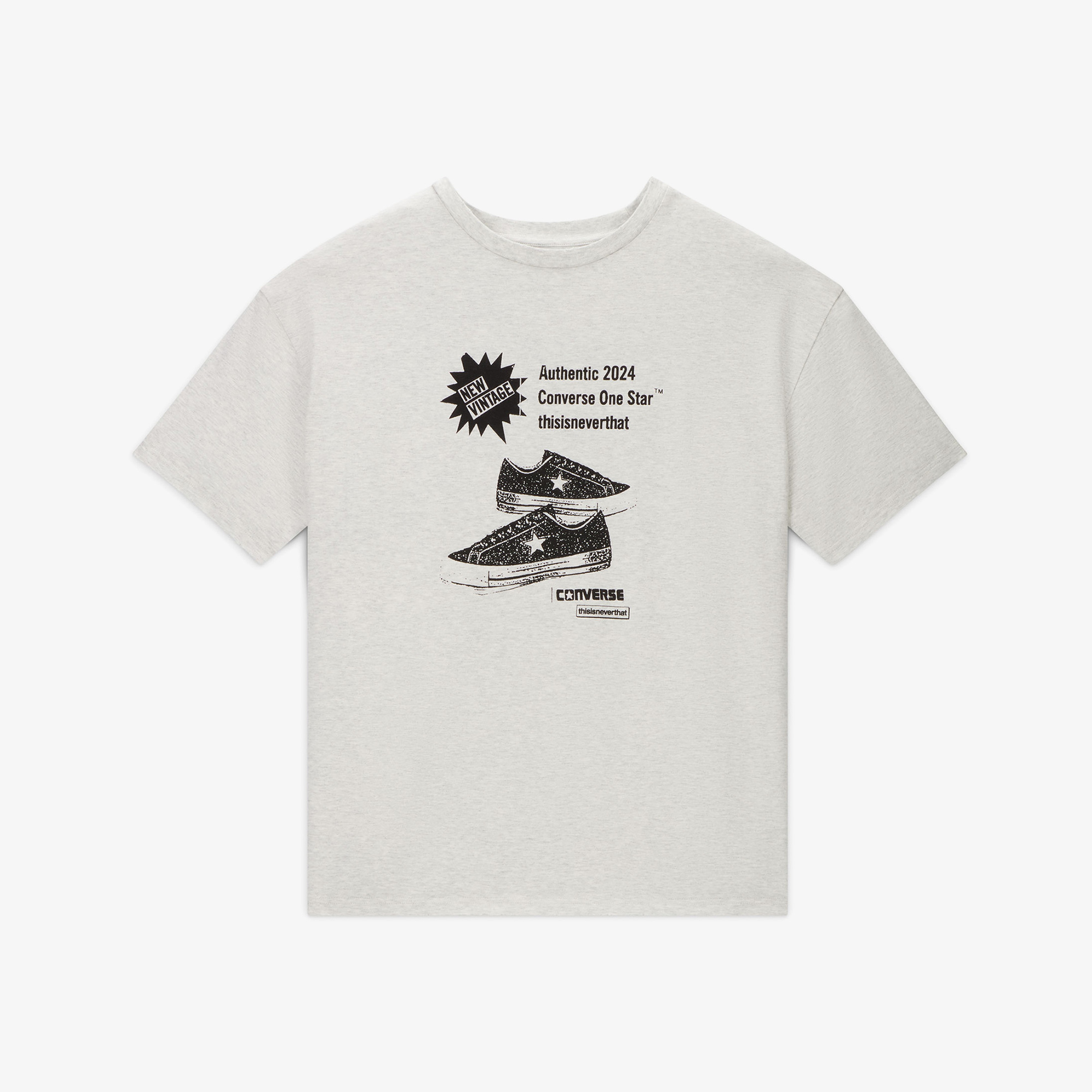 Converse Classic Unisex Baskılı Gri T-Shirt