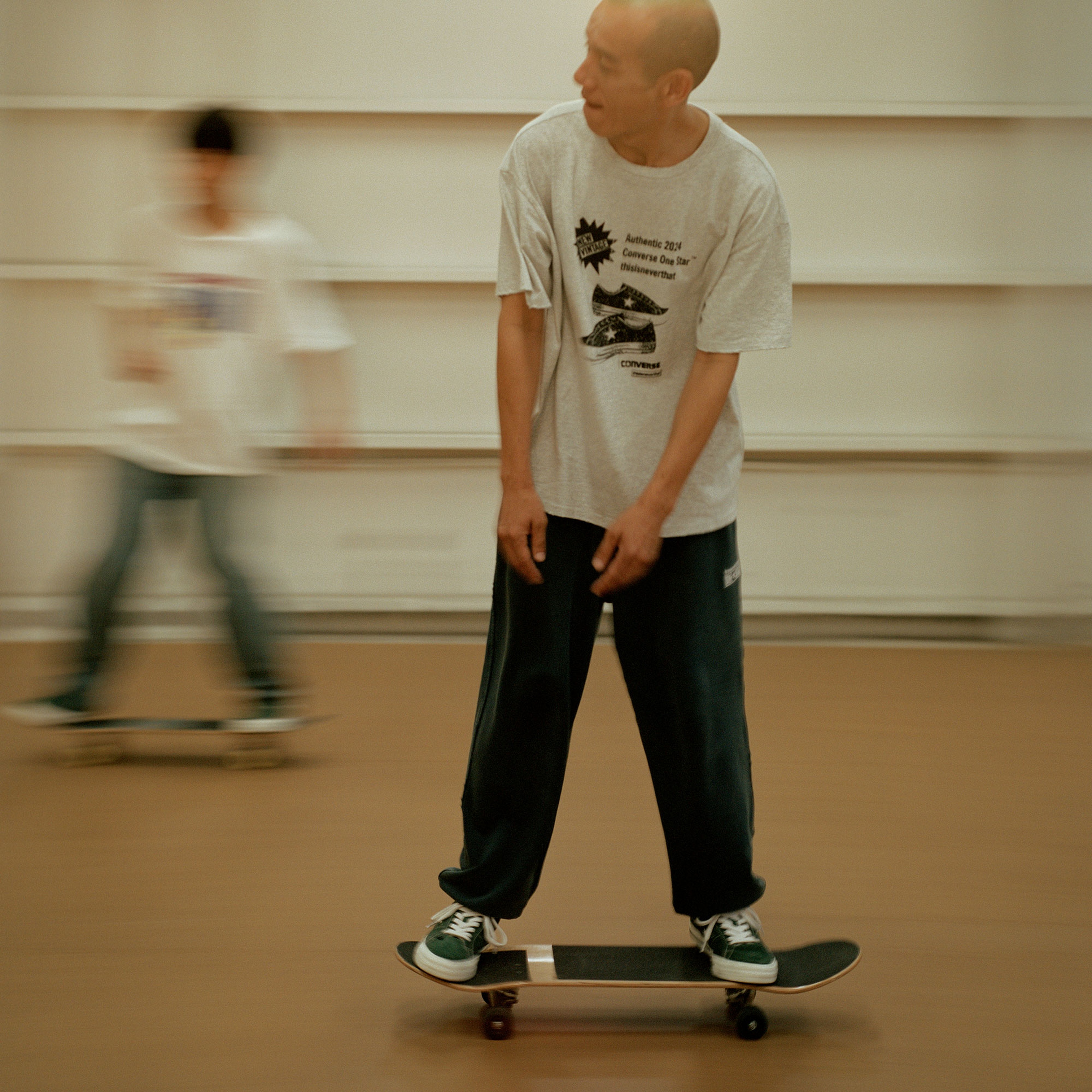 Converse Classic Unisex Baskılı Gri T-Shirt