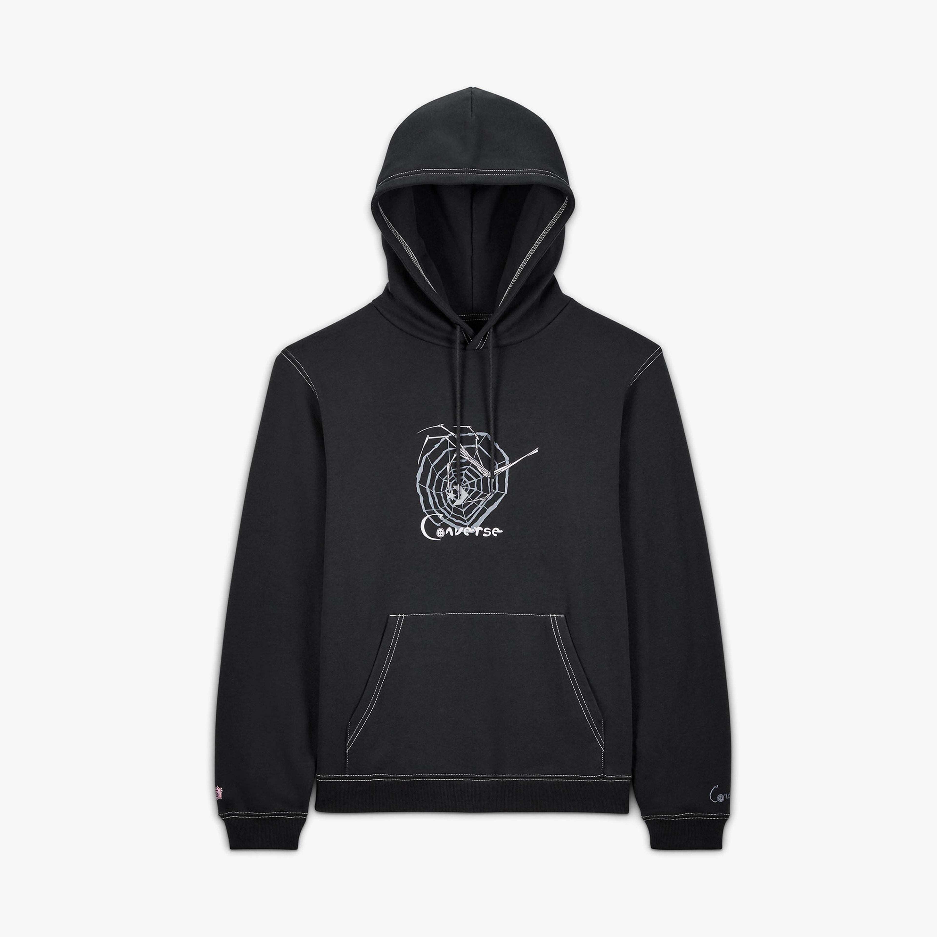 Converse x Coraline Unisex Baskılı Siyah Hoodie