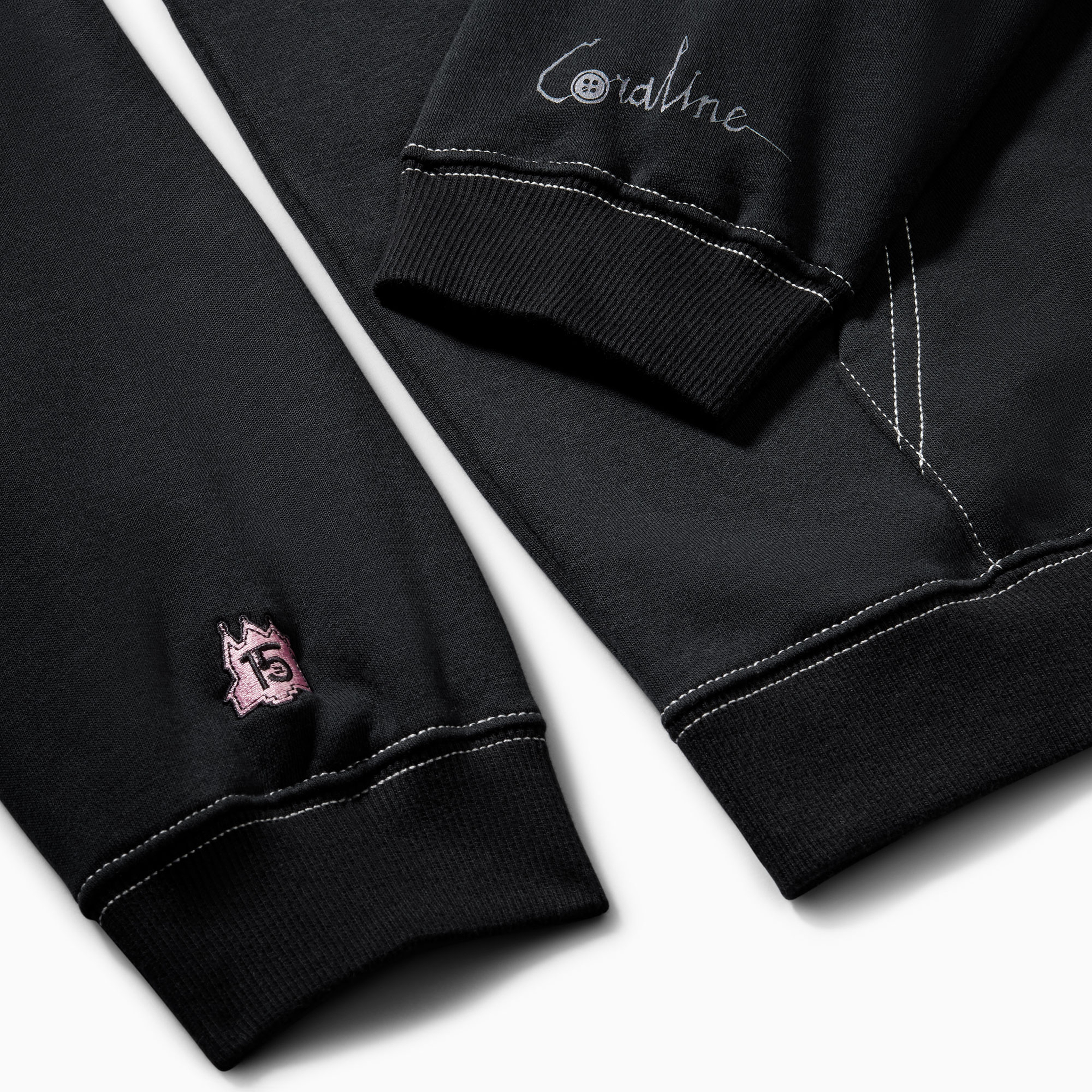 Converse x Coraline Unisex Baskılı Siyah Hoodie