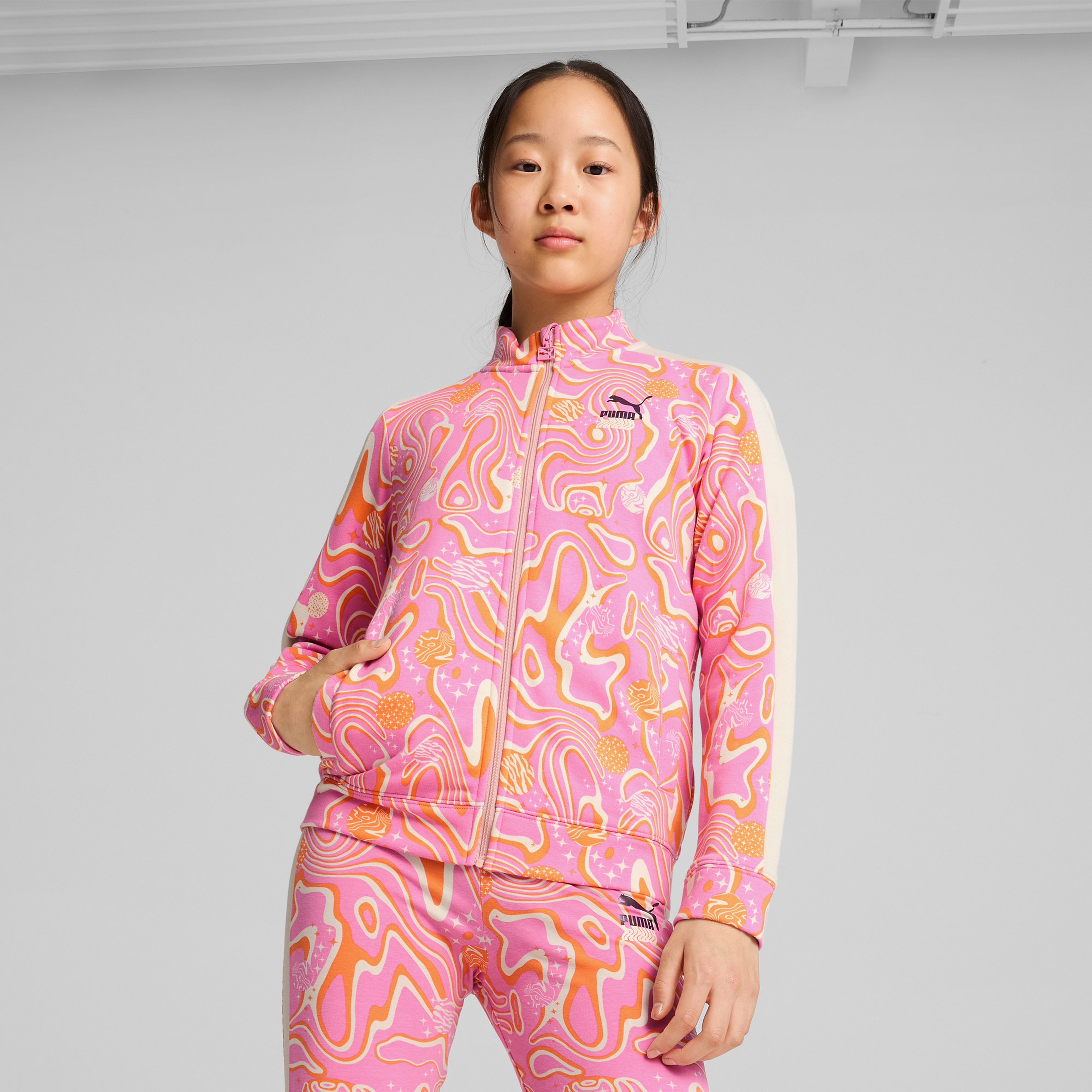 Puma Track Tr Çocuk Pembe Eşofman Üstü