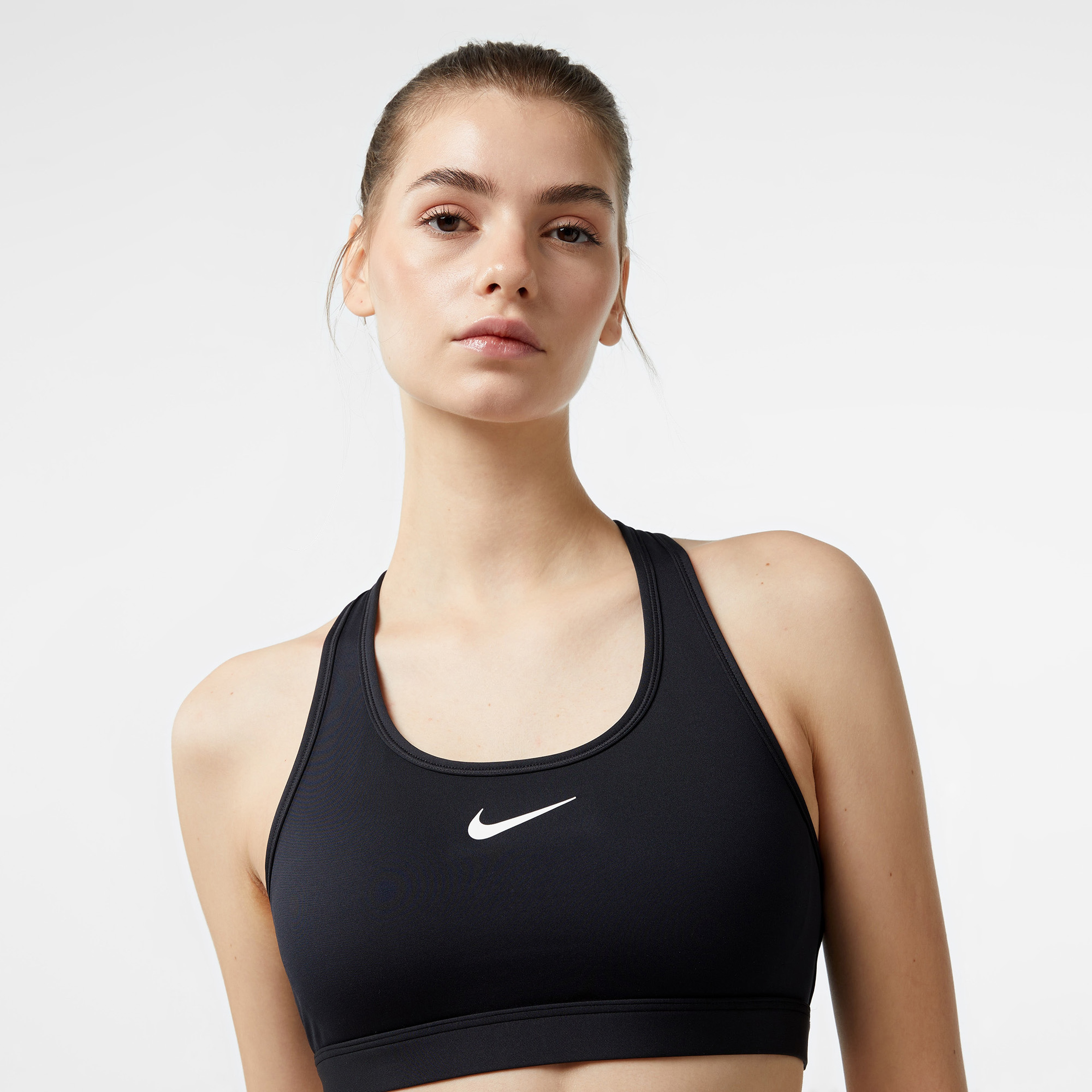 Nike Swoosh Medium Support Kadın Siyah Bra