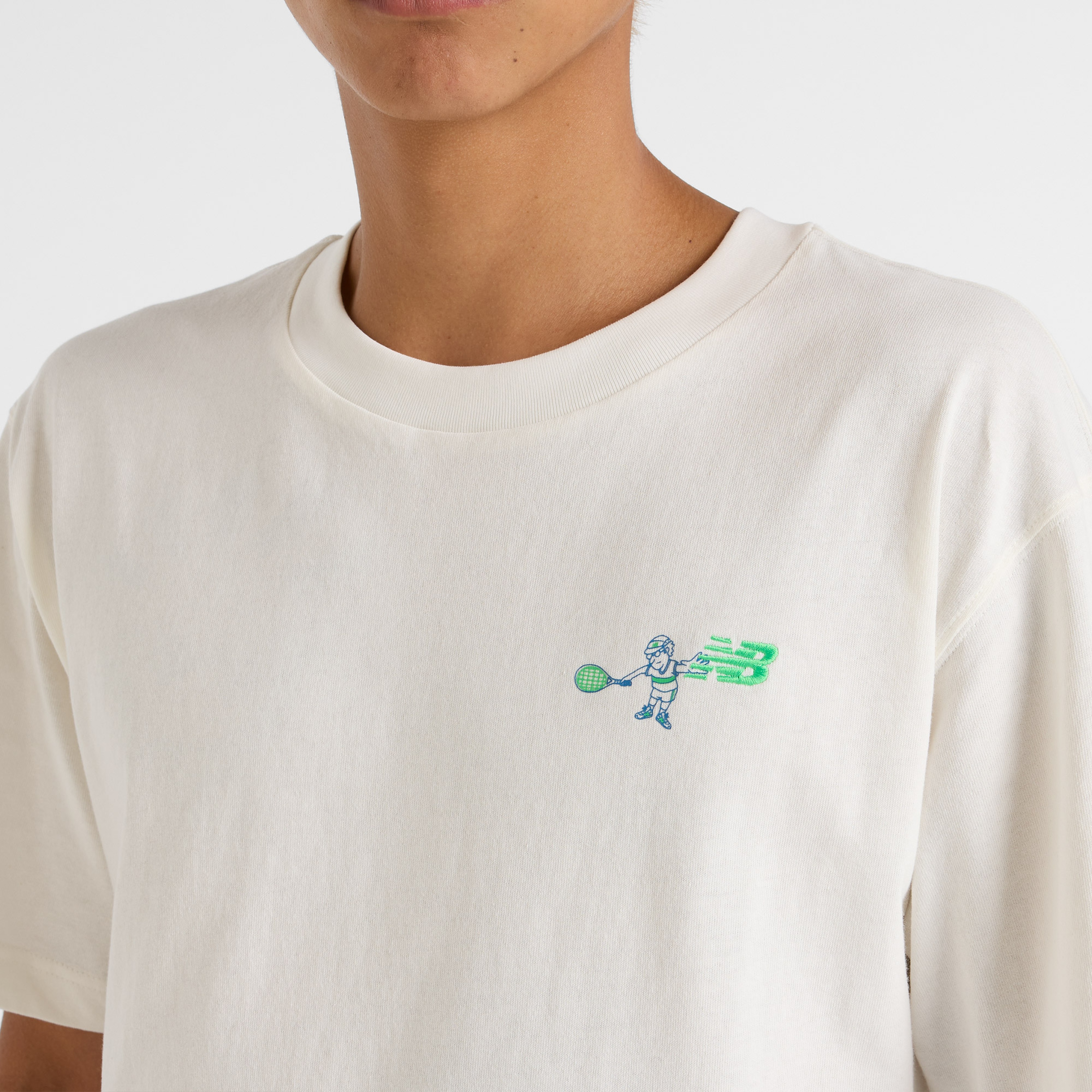 New Balance MT51903 Erkek Beyaz T-Shirt