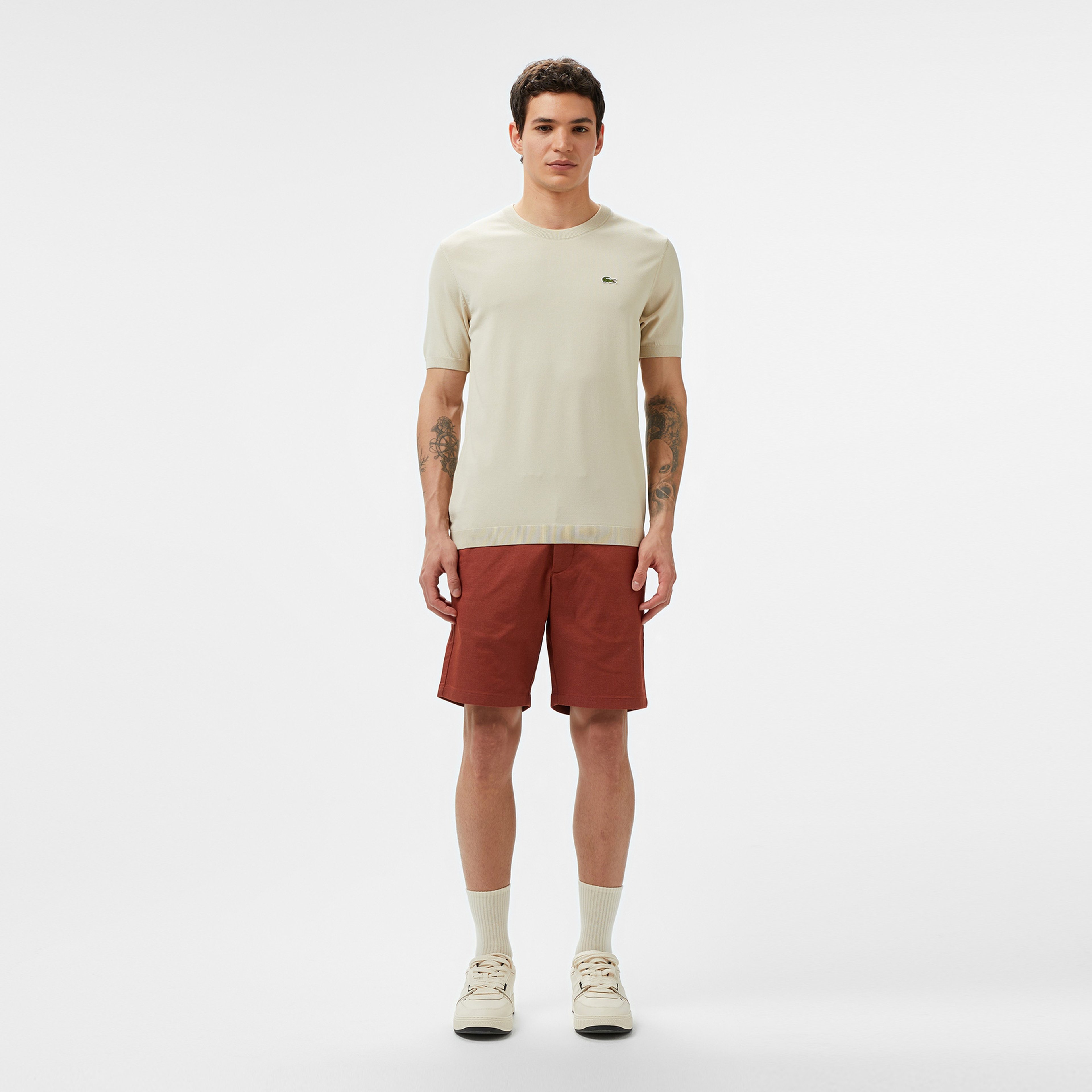 Erkek Regular Fit Bej Triko