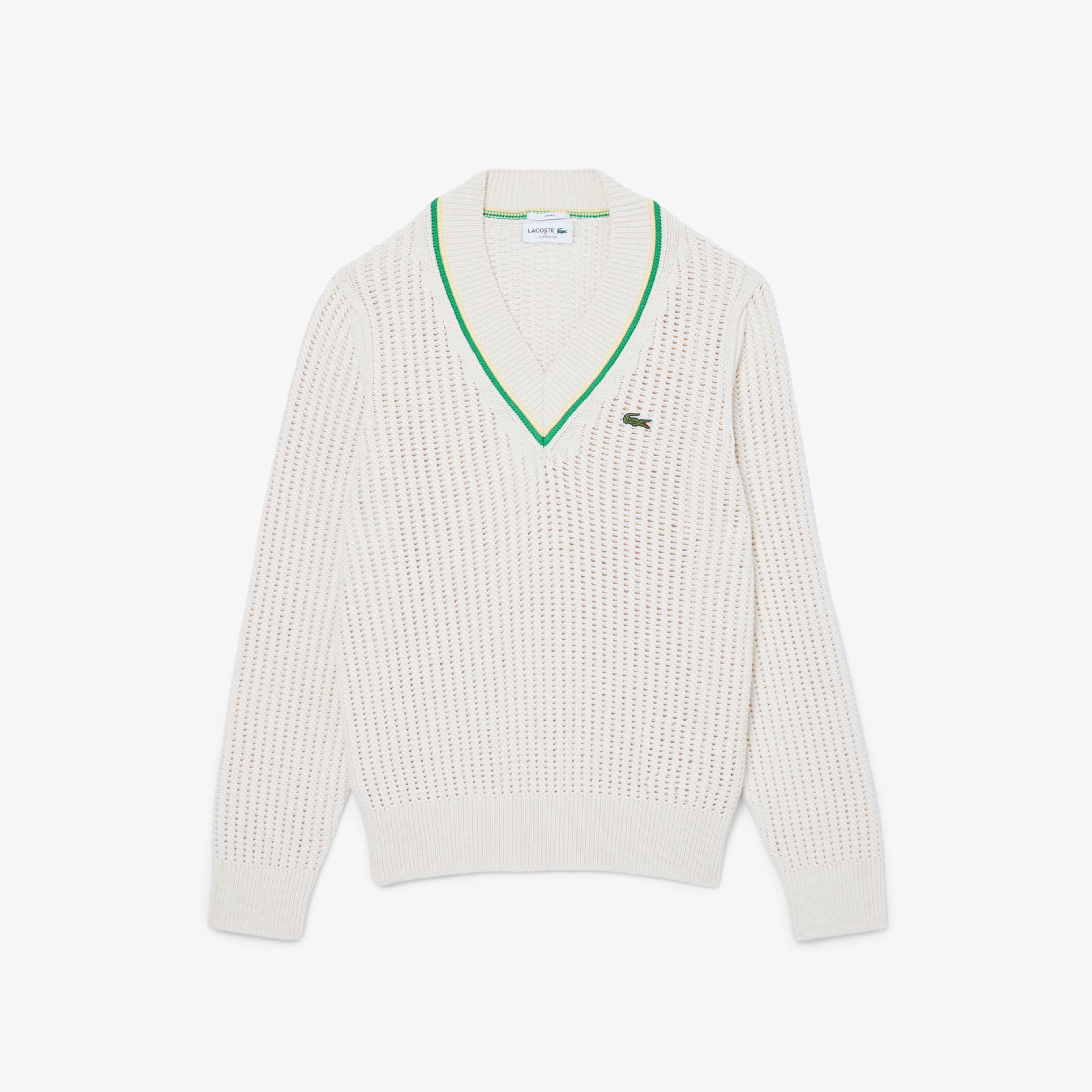 Unisex Classic Fit V Yaka Krem Kazak