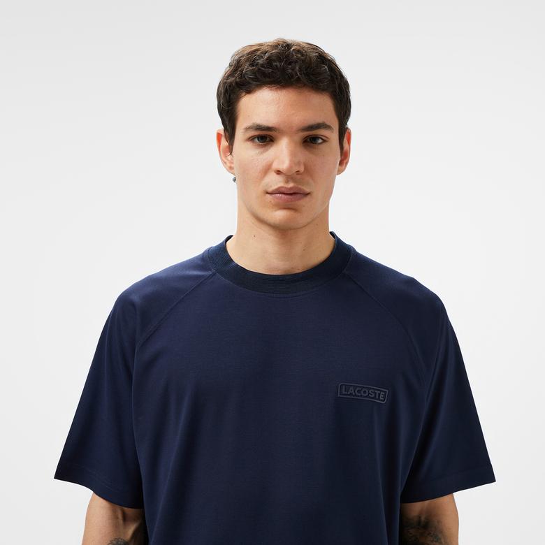 Erkek Oversize Fit Bisiklet Yaka Lacivert T-Shirt