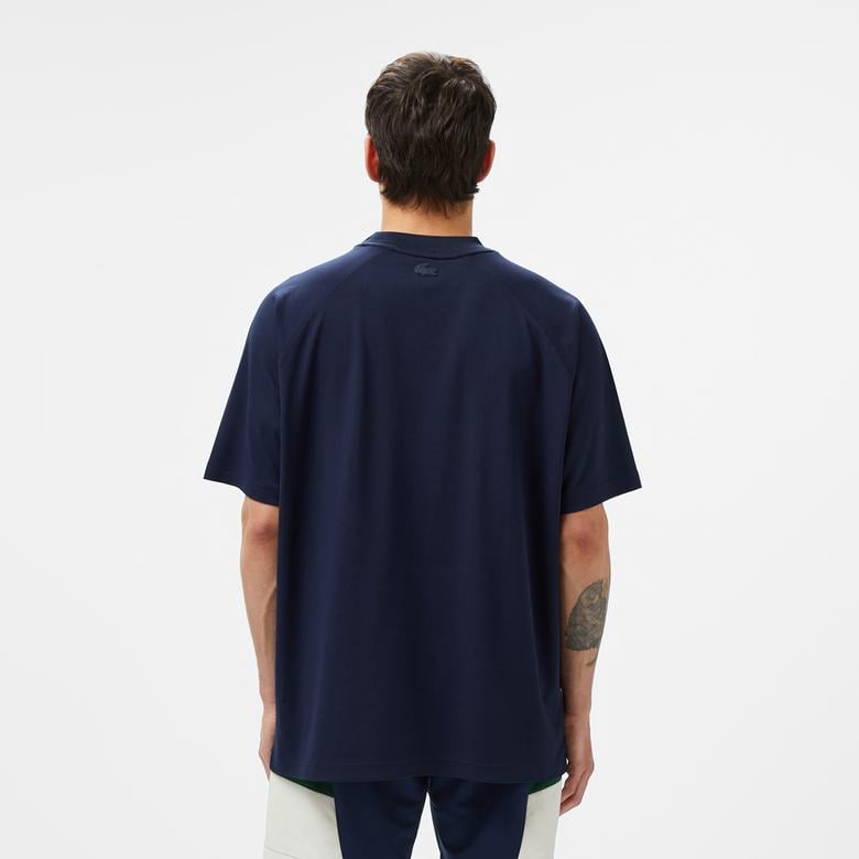 Erkek Oversize Fit Bisiklet Yaka Lacivert T-Shirt