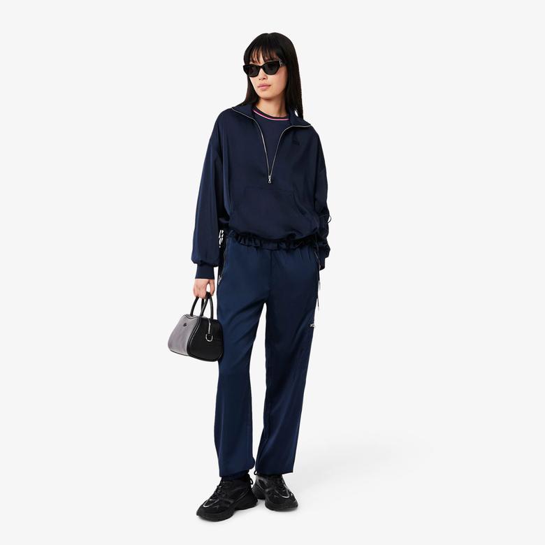 Kadın Slim Fit Bisiklet Yaka Lacivert T-Shirt