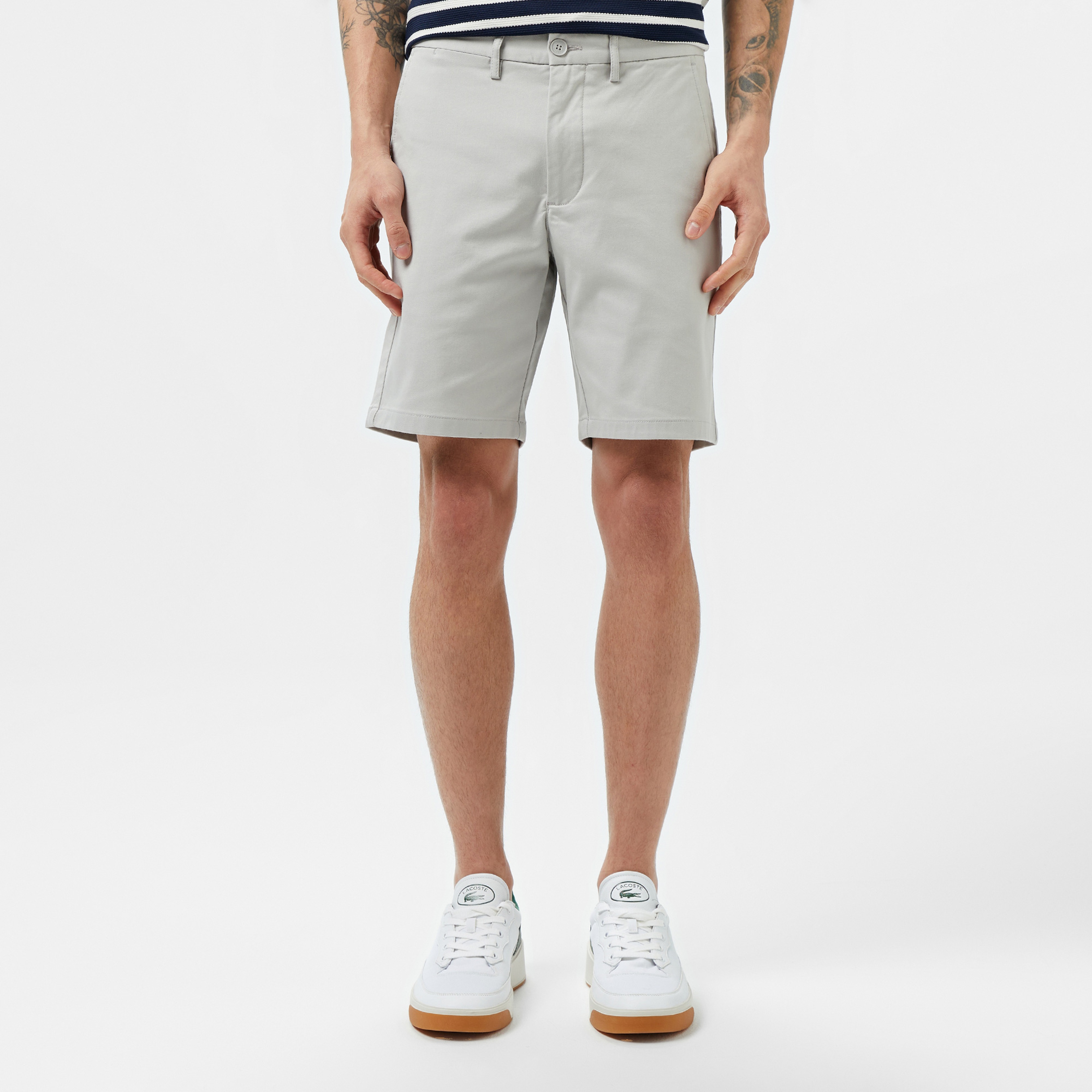 Erkek Slim Fit Gri Bermuda Şort