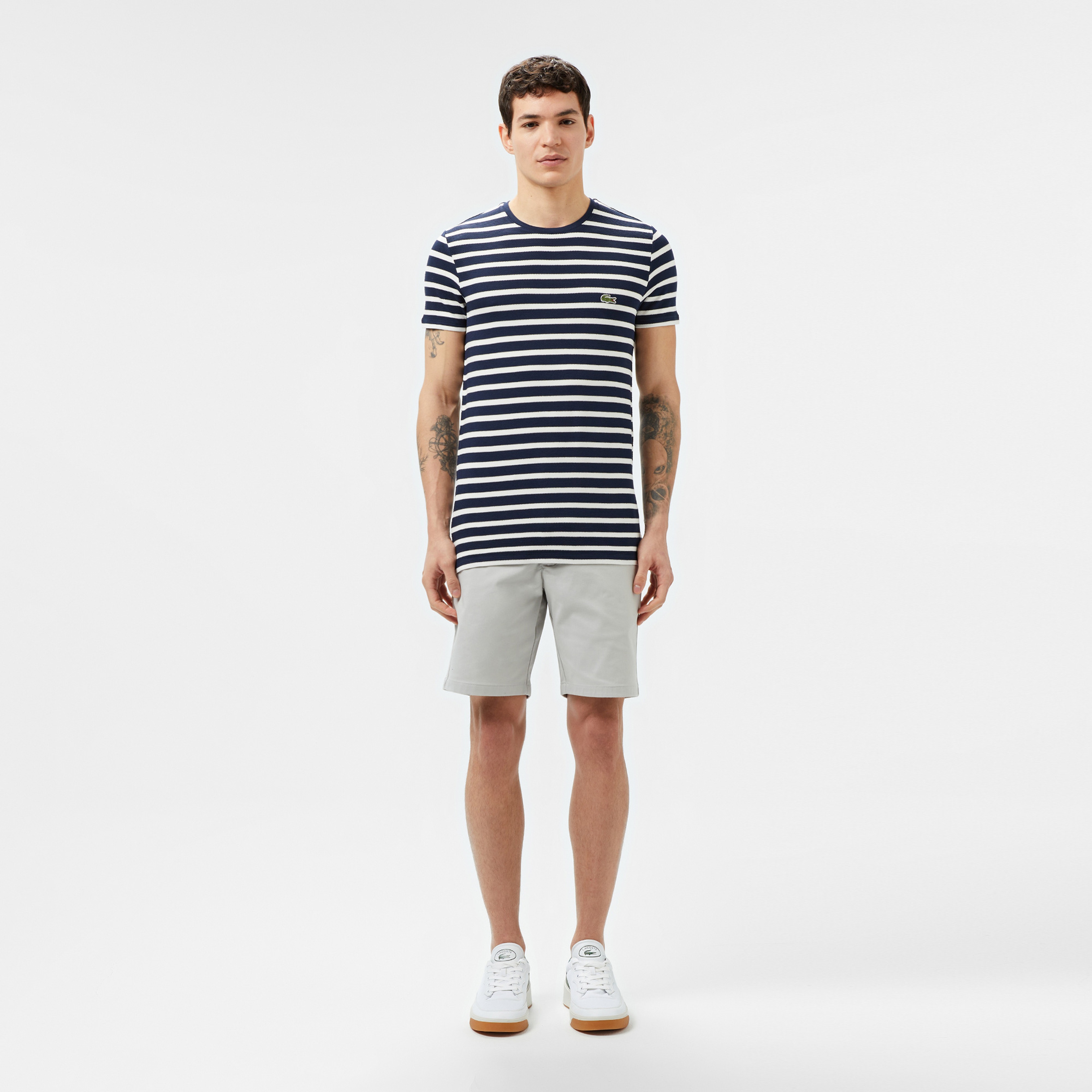 Erkek Slim Fit Gri Bermuda Şort