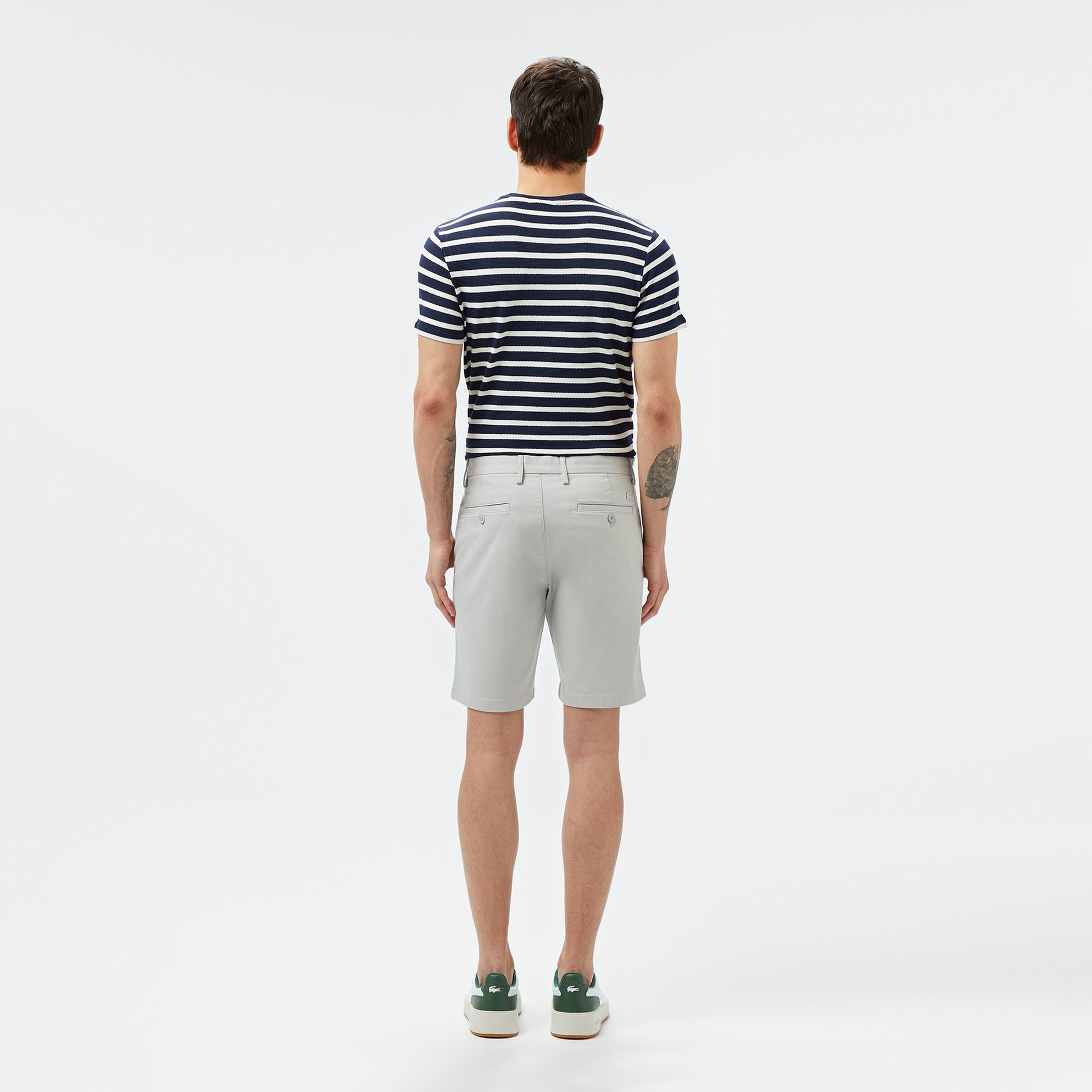 Erkek Slim Fit Gri Bermuda Şort