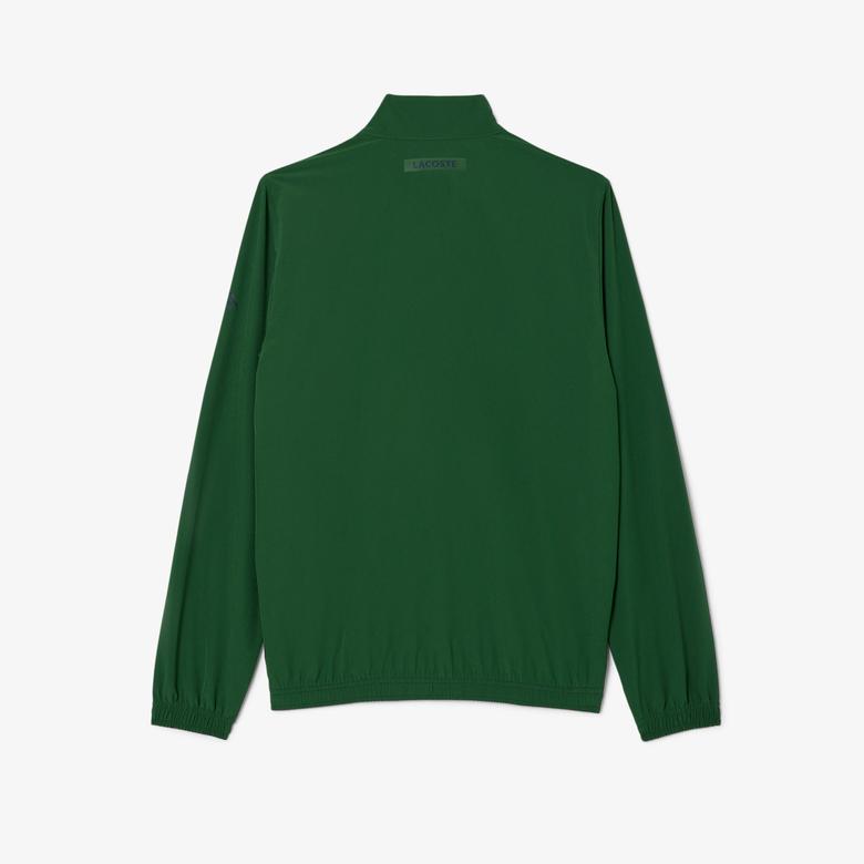 Erkek Regular Fit Fermuarlı Renk Bloklu Yeşil Eşofman Takımı