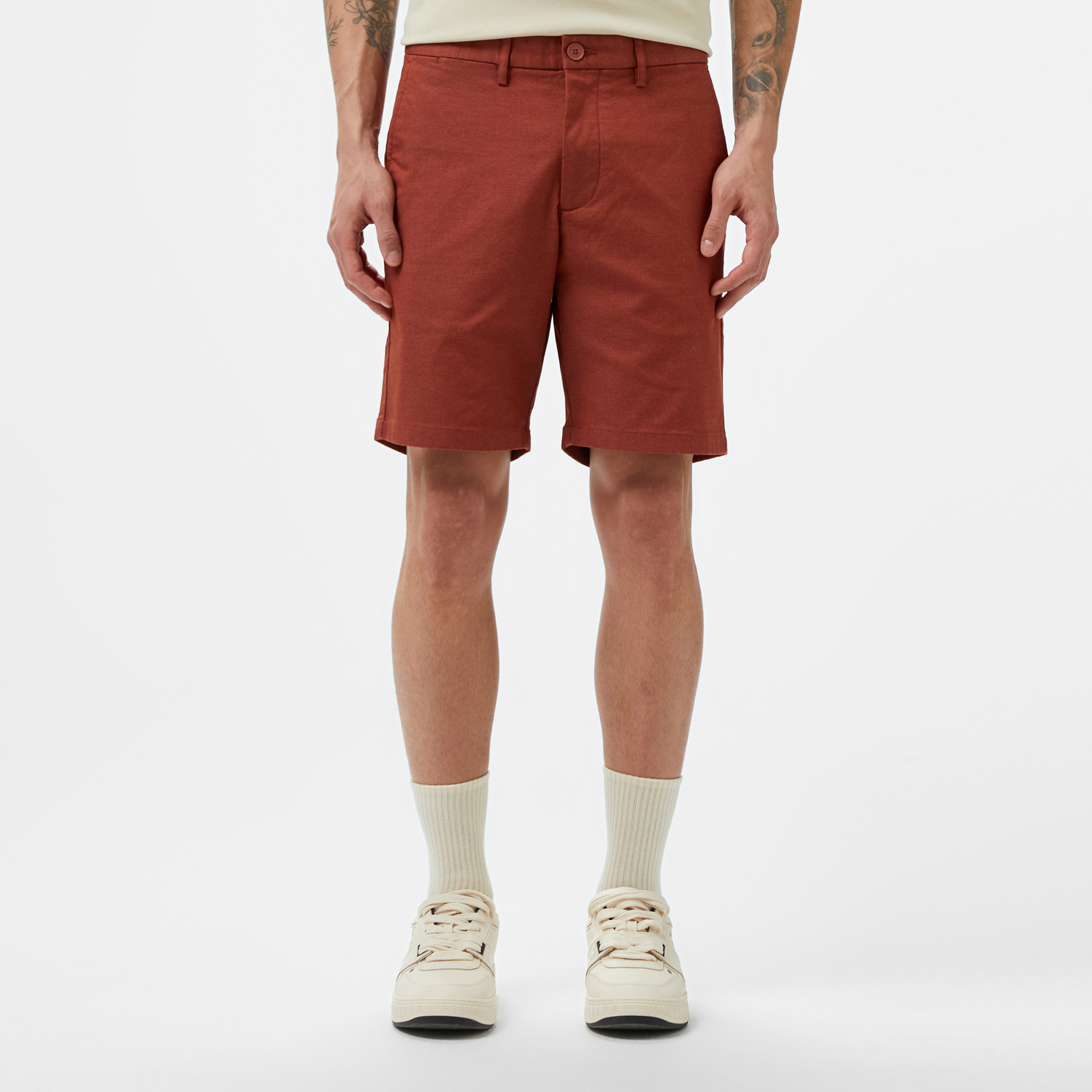 Erkek Slim Fit Kahverengi Bermuda Şort