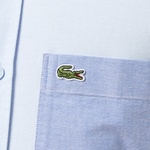 Erkek Slim Fit Renk Bloklu Açık Mavi Gömlek