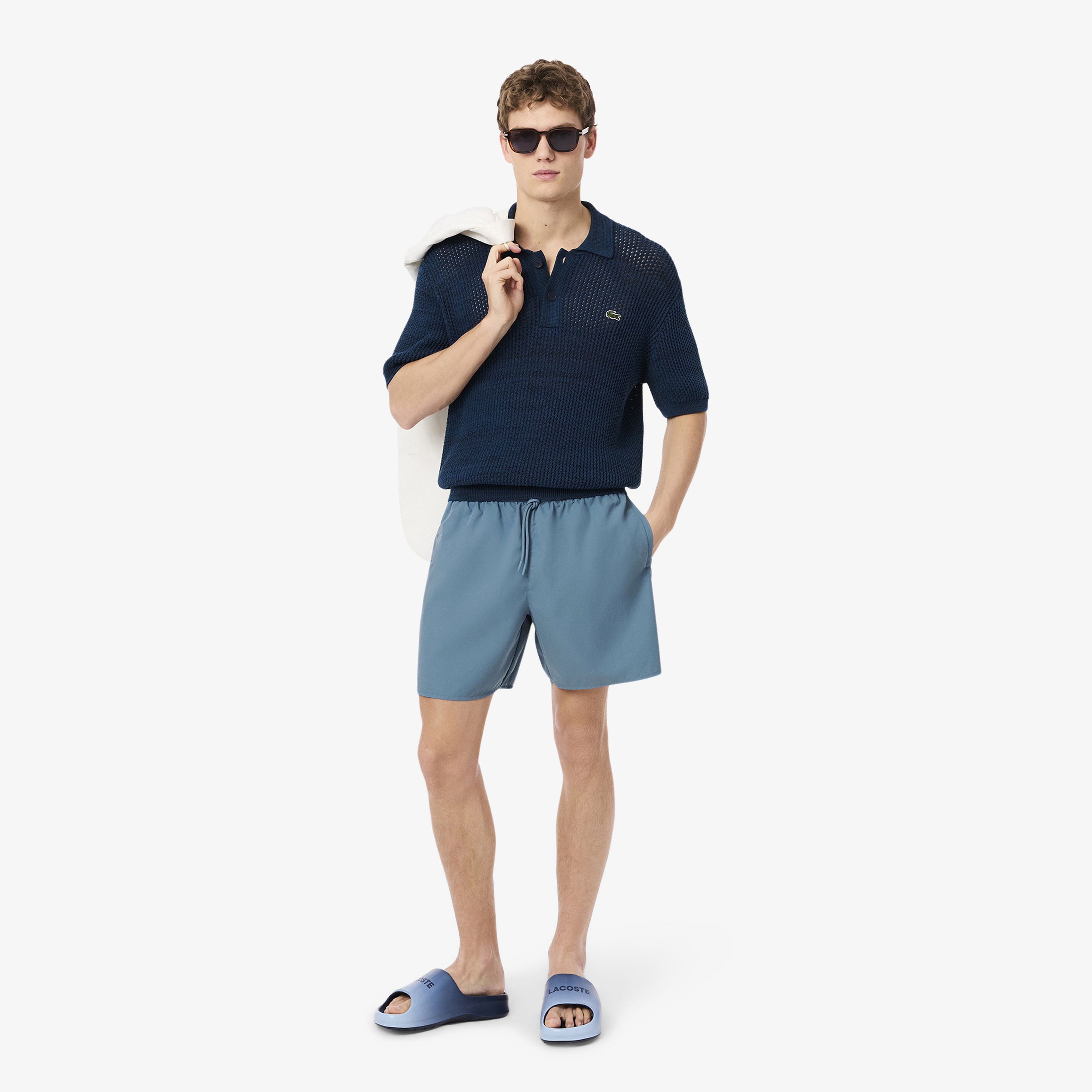 Lacoste Monochrome Erkek Mavi Mayo