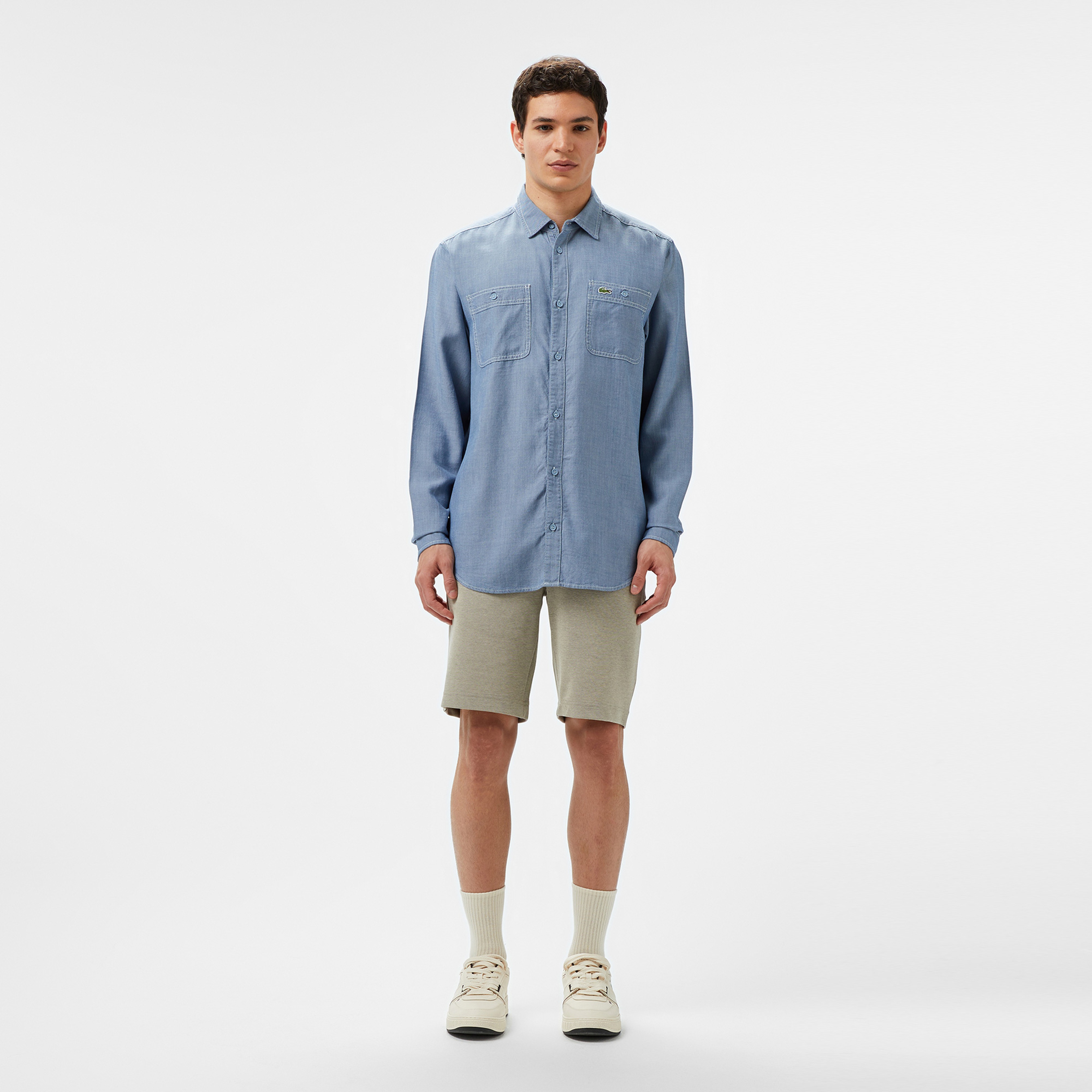 Erkek Regular Fit Liyosel Mavi Gömlek