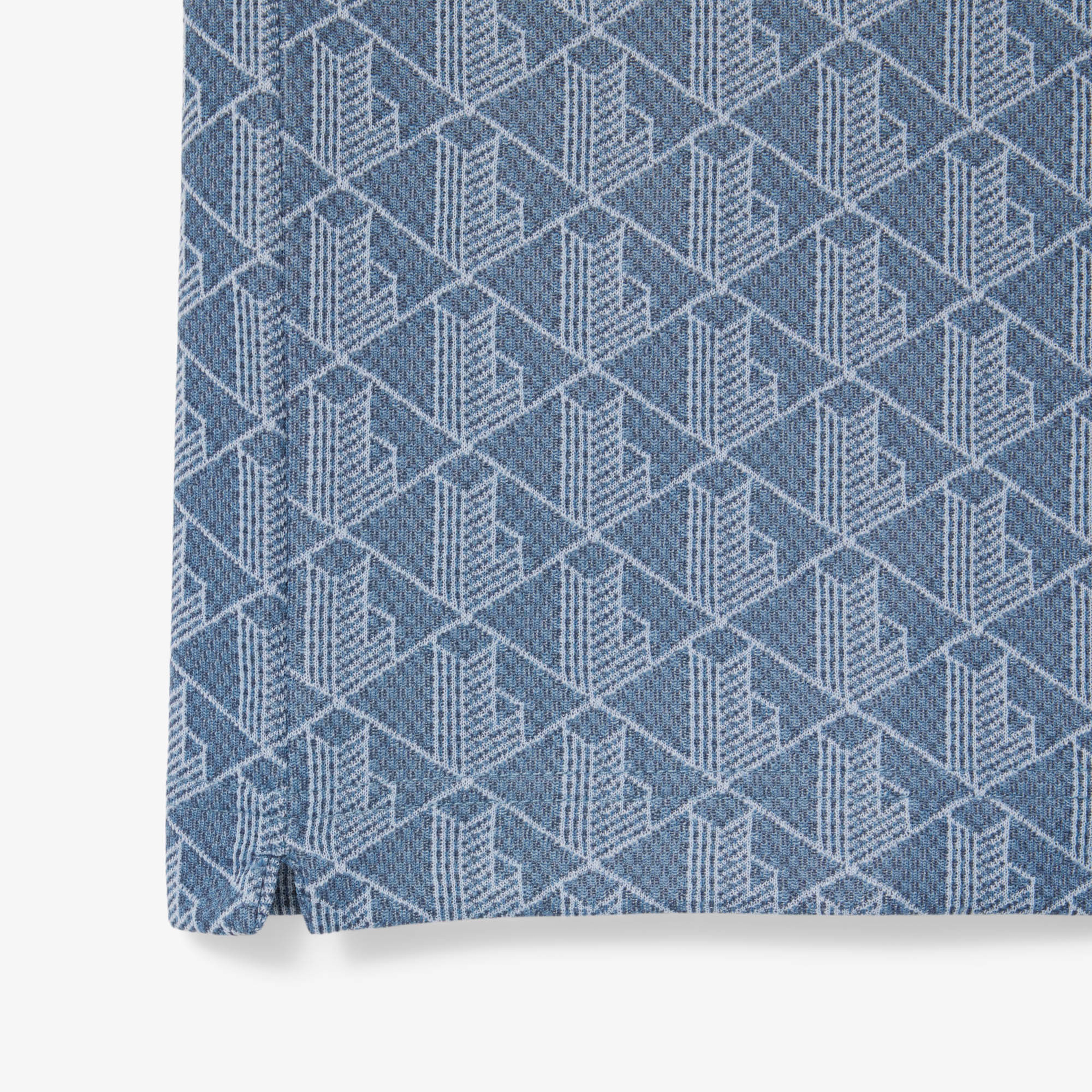 Erkek Classic Fit Monogram Mavi Polo