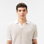 Erkek Kısa Kollu Polo Yaka Krem Triko