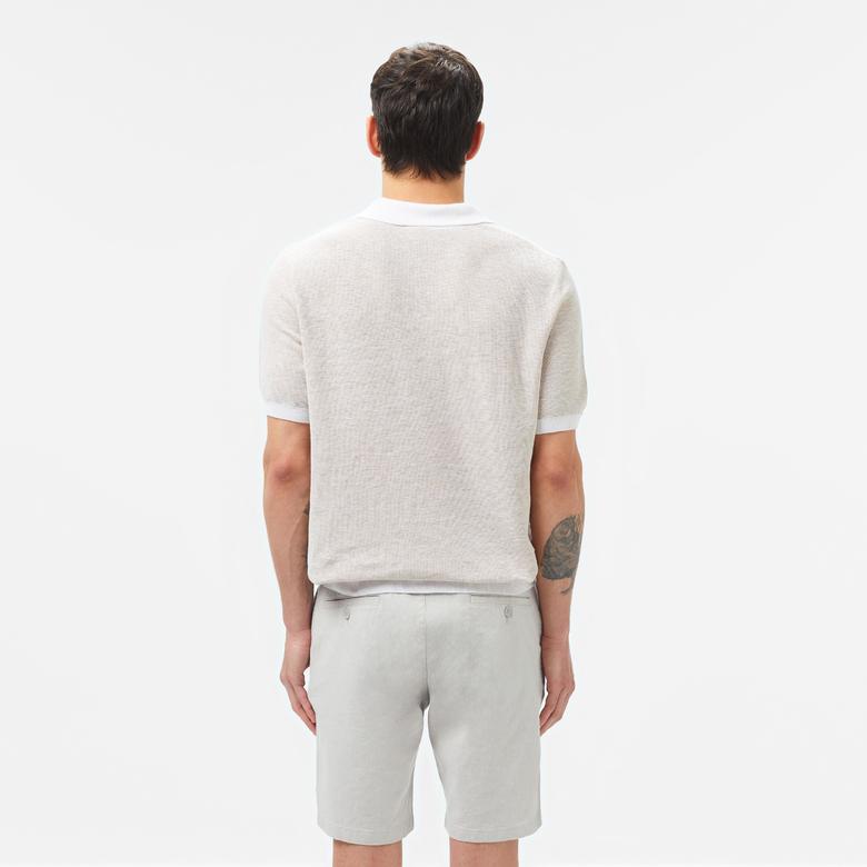 Erkek Kısa Kollu Polo Yaka Krem Triko