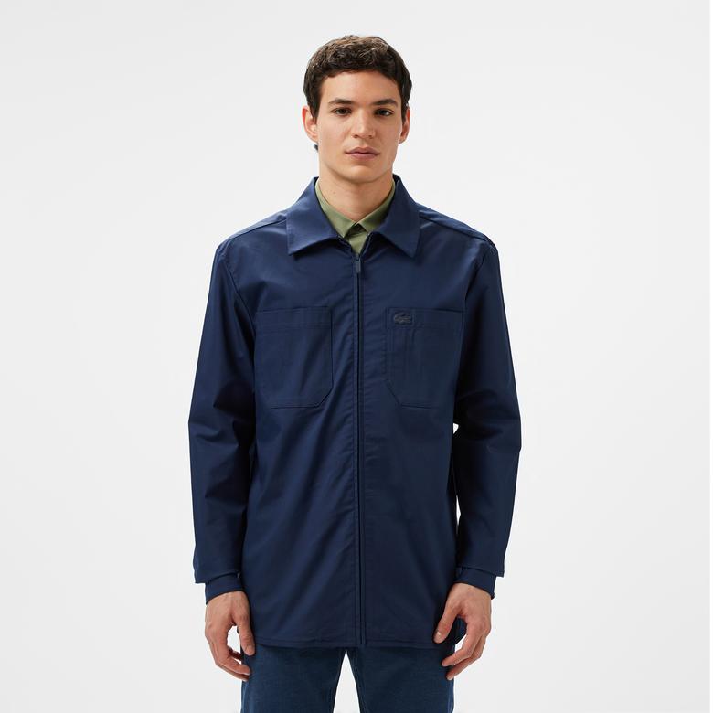 Erkek Regular Fit Gömlek Yaka Lacivert Ceket