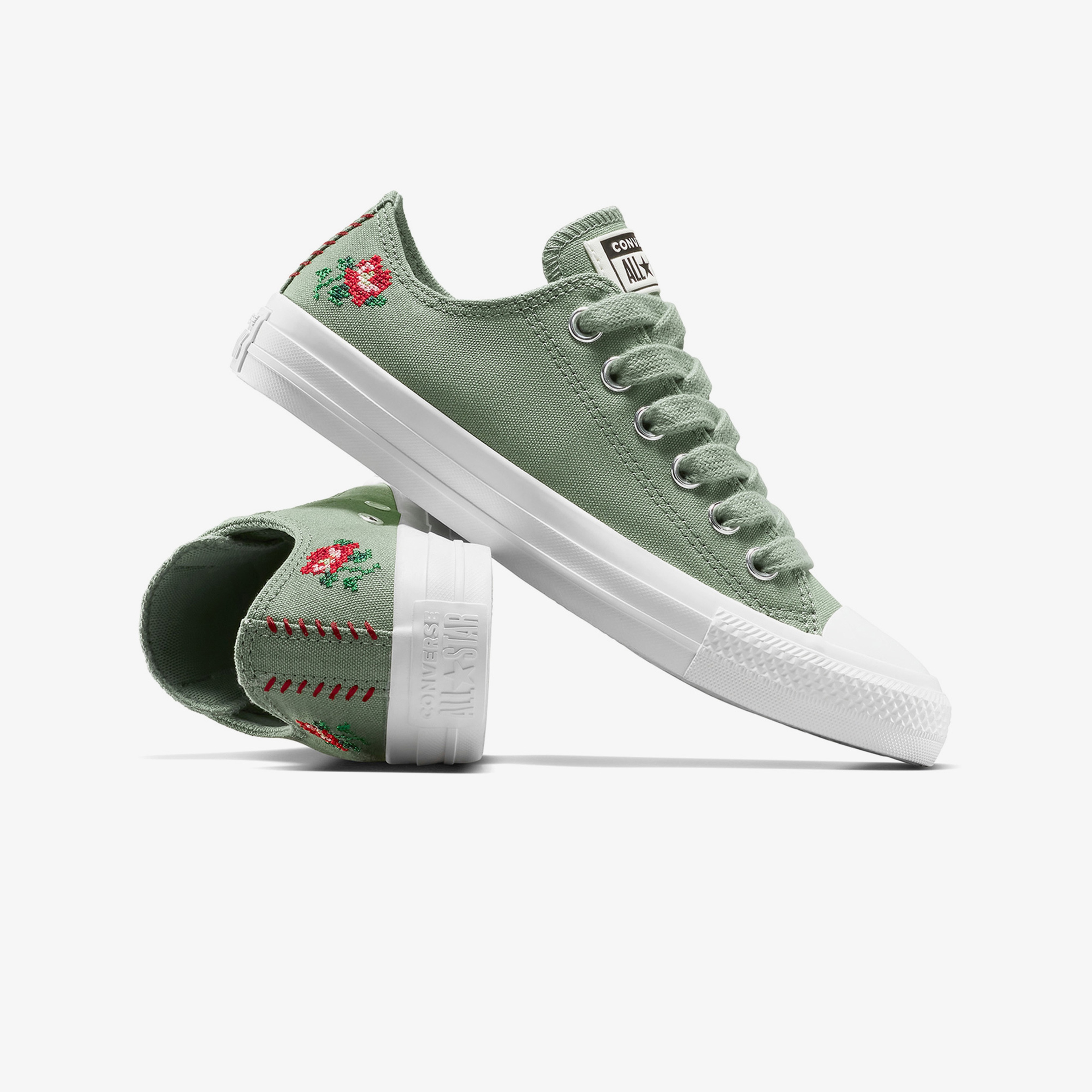 Converse Chuck Taylor All Star Rose Cross Stitch Unisex Yeşil Sneaker