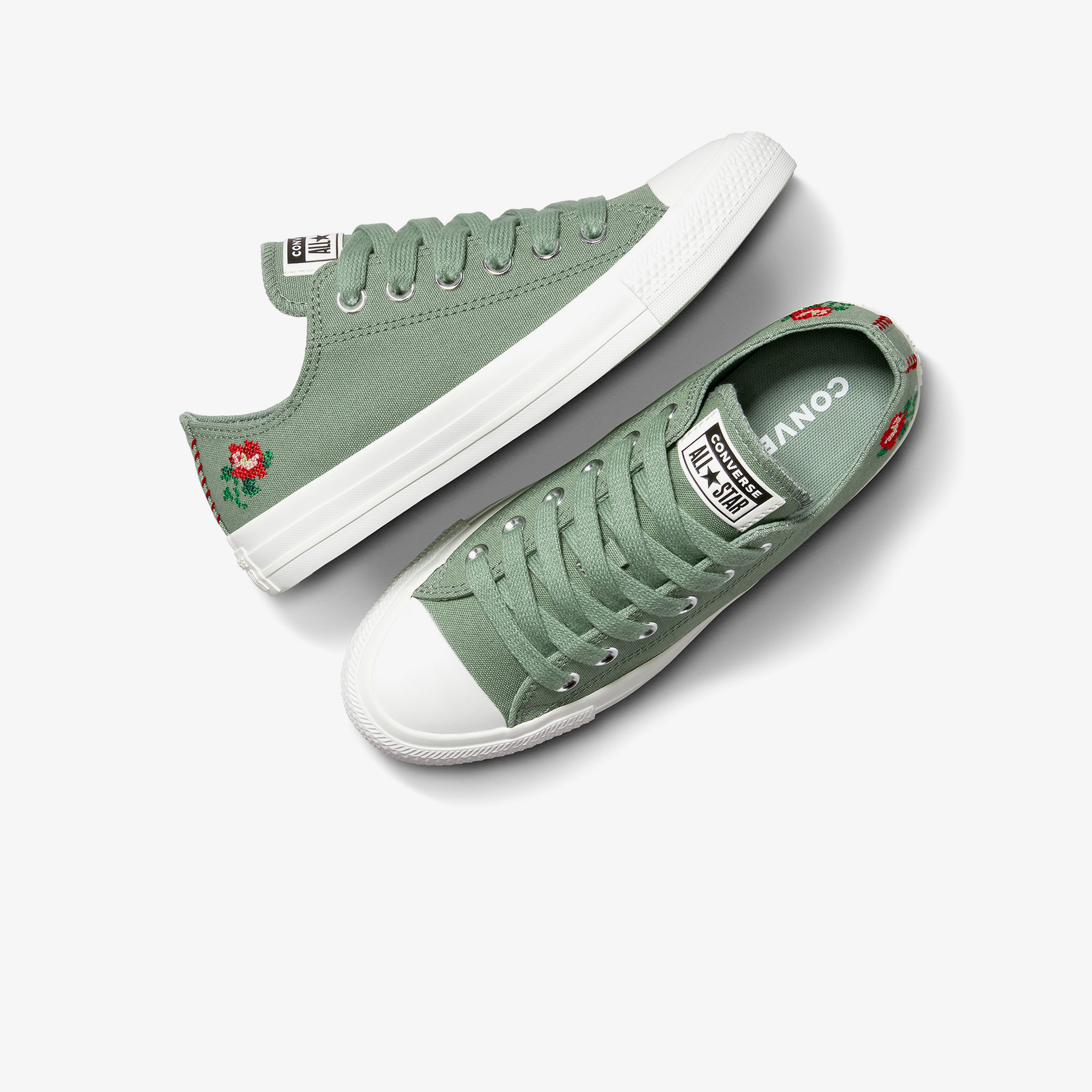 Converse Chuck Taylor All Star Rose Cross Stitch Unisex Yeşil Sneaker