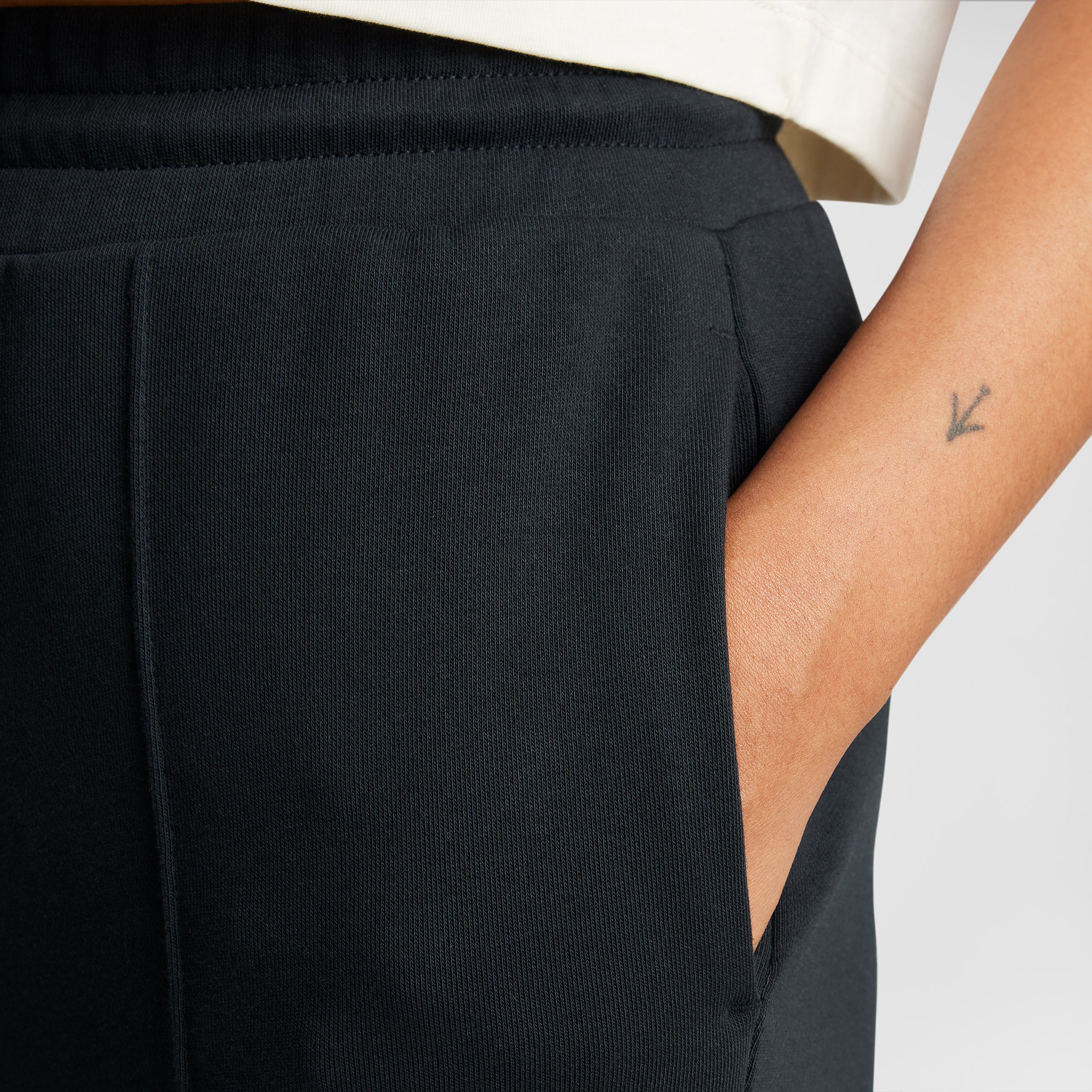 Converse Wide-Leg French Terry Kadın Siyah Eşofman Altı