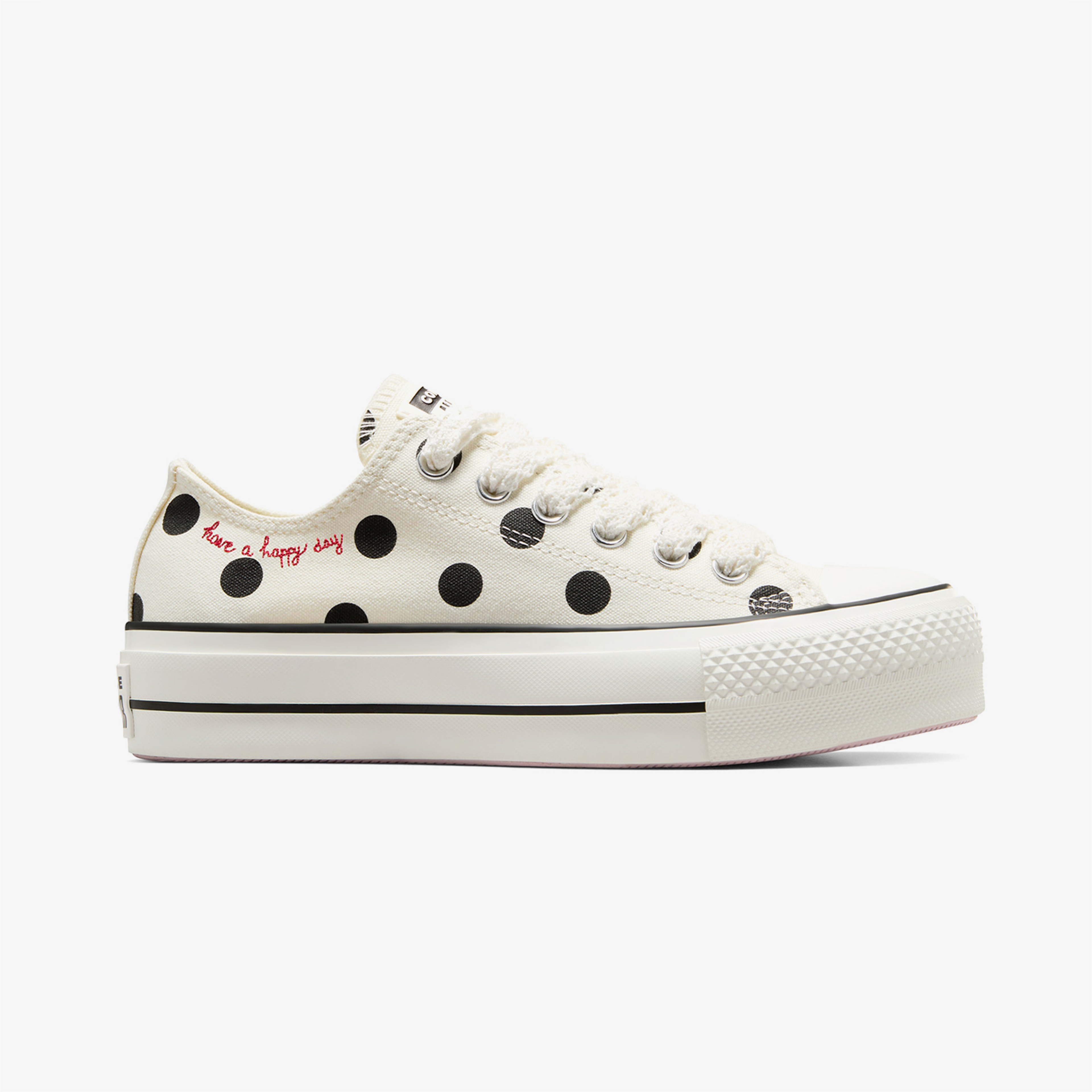 Converse Chuck Taylor All Star Lift Polka Dots Kadın Krem Platform Sneaker