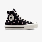 Converse Chuck Taylor All Star Lift Polka Dots Kadın Siyah Platform Sneaker