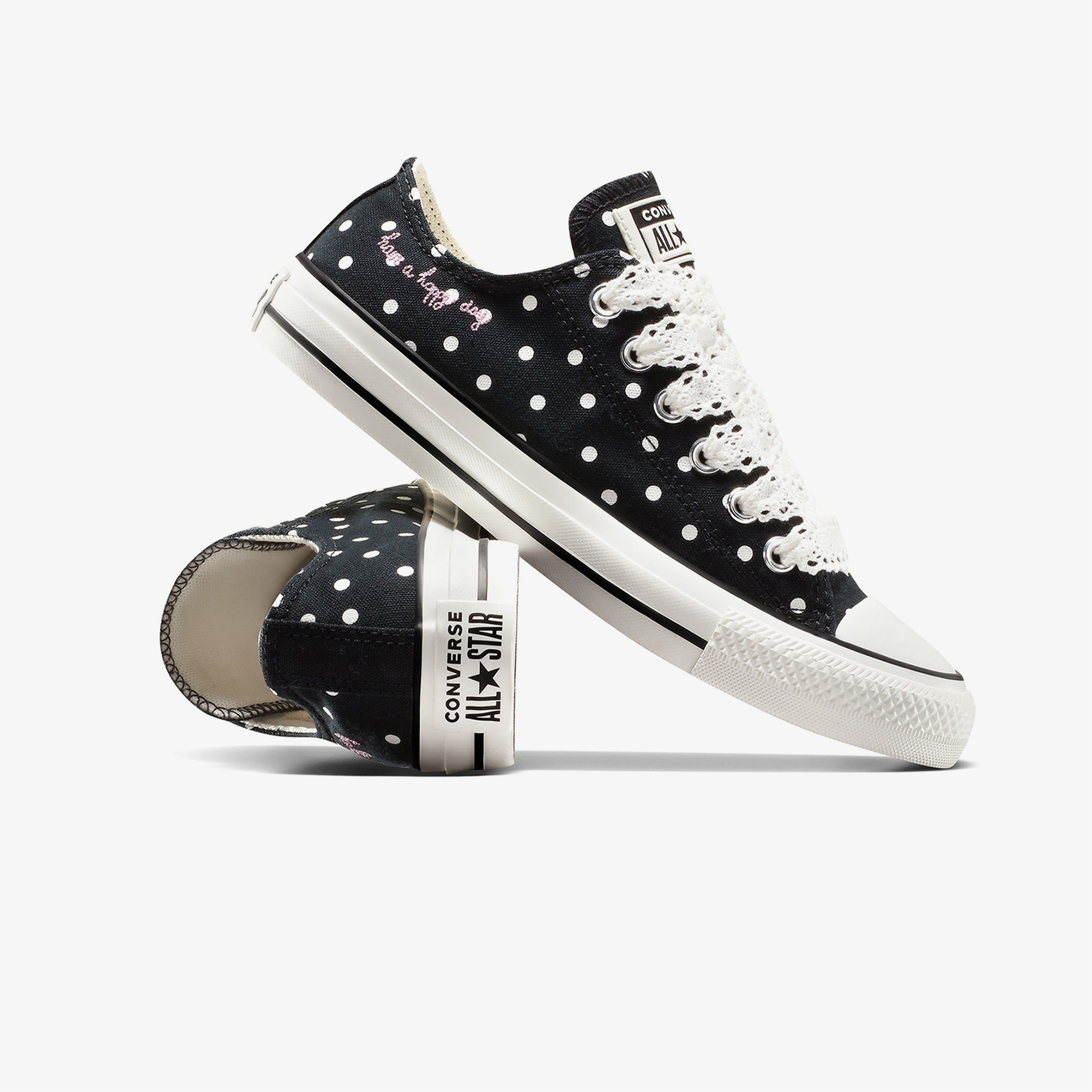 Converse Chuck Taylor All Star Polka Dots Kadın Siyah Sneaker