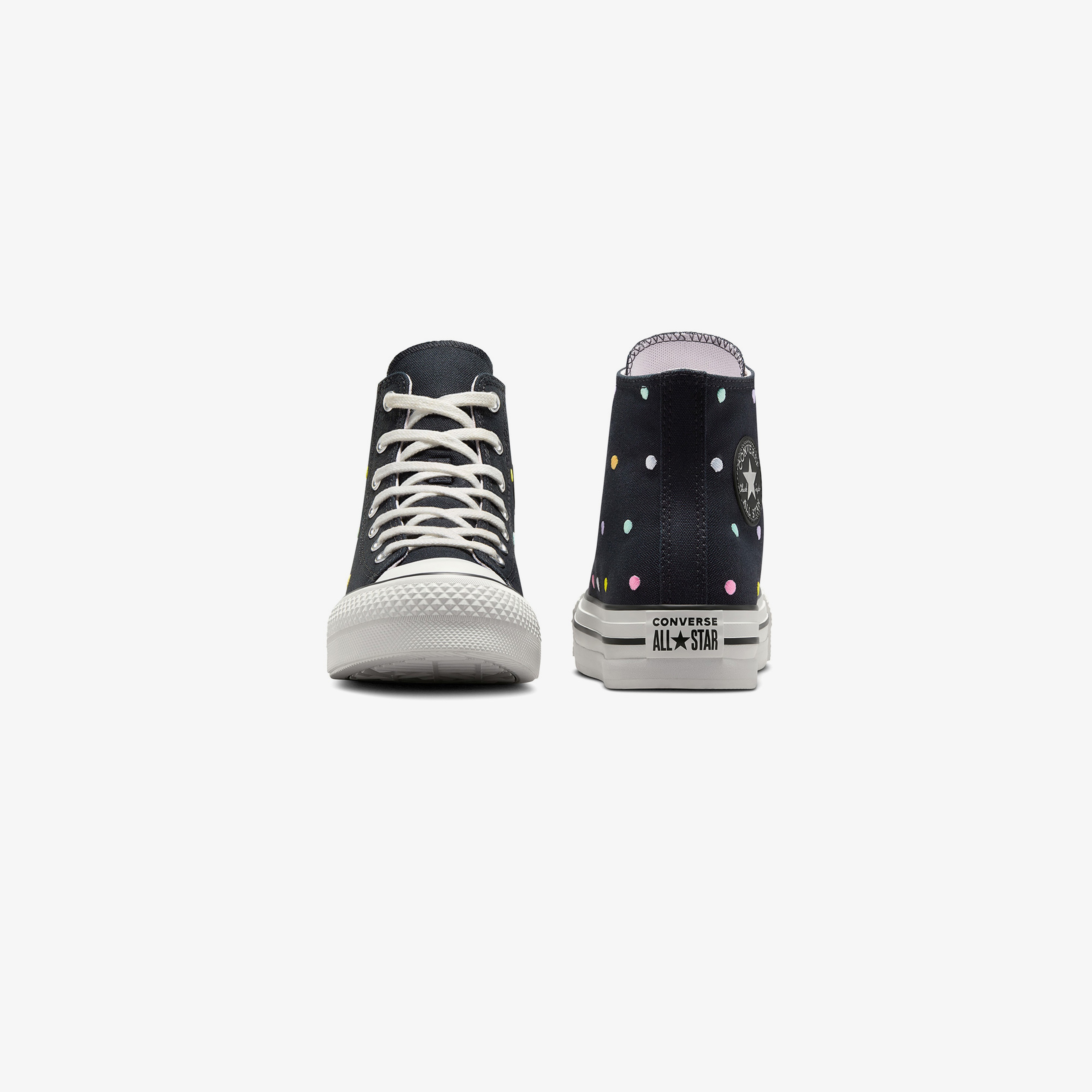Converse Chuck Taylor All Star EVA Lift Polka Dots Çocuk Siyah Platform Sneaker