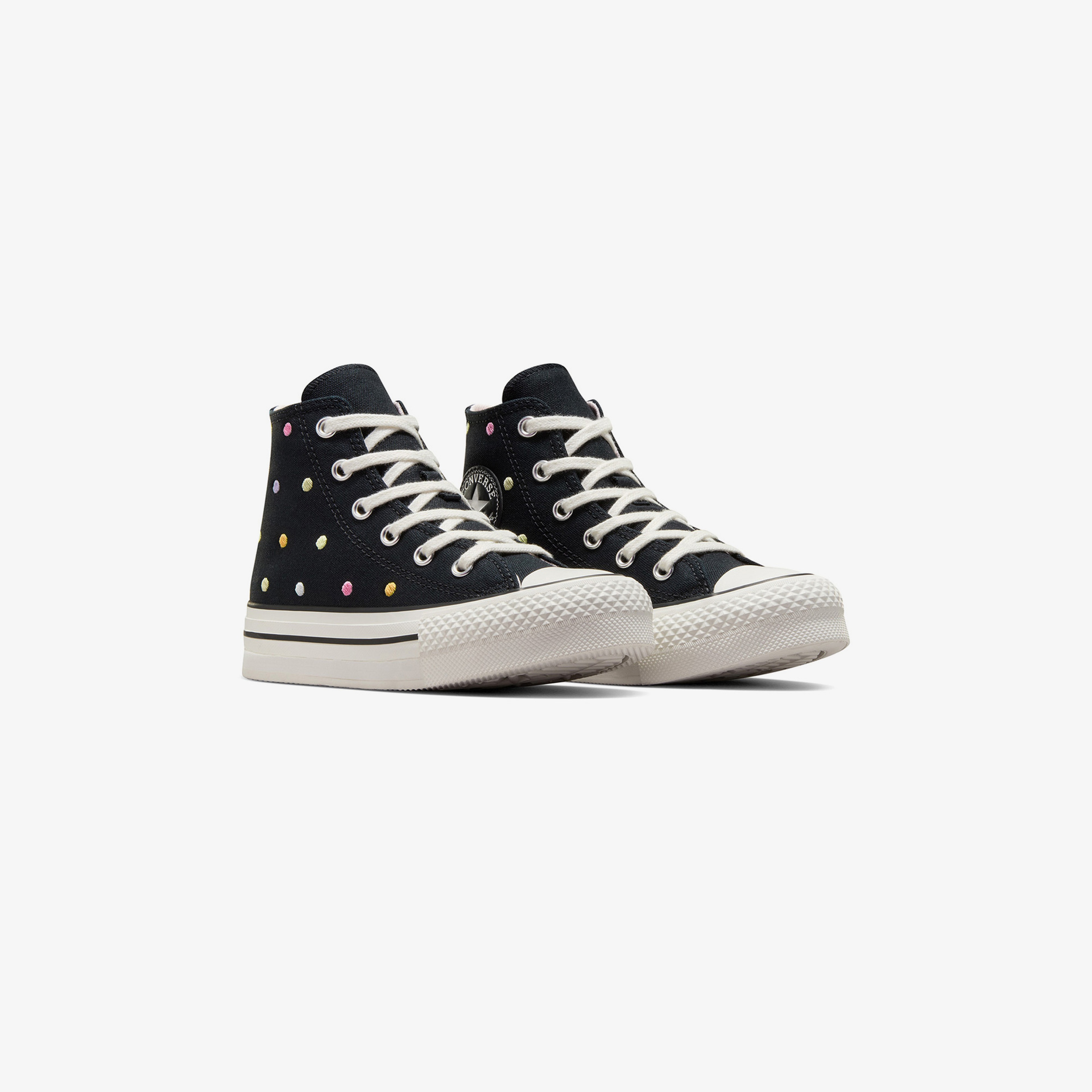 Converse Chuck Taylor All Star EVA Lift Polka Dots Çocuk Siyah Platform Sneaker