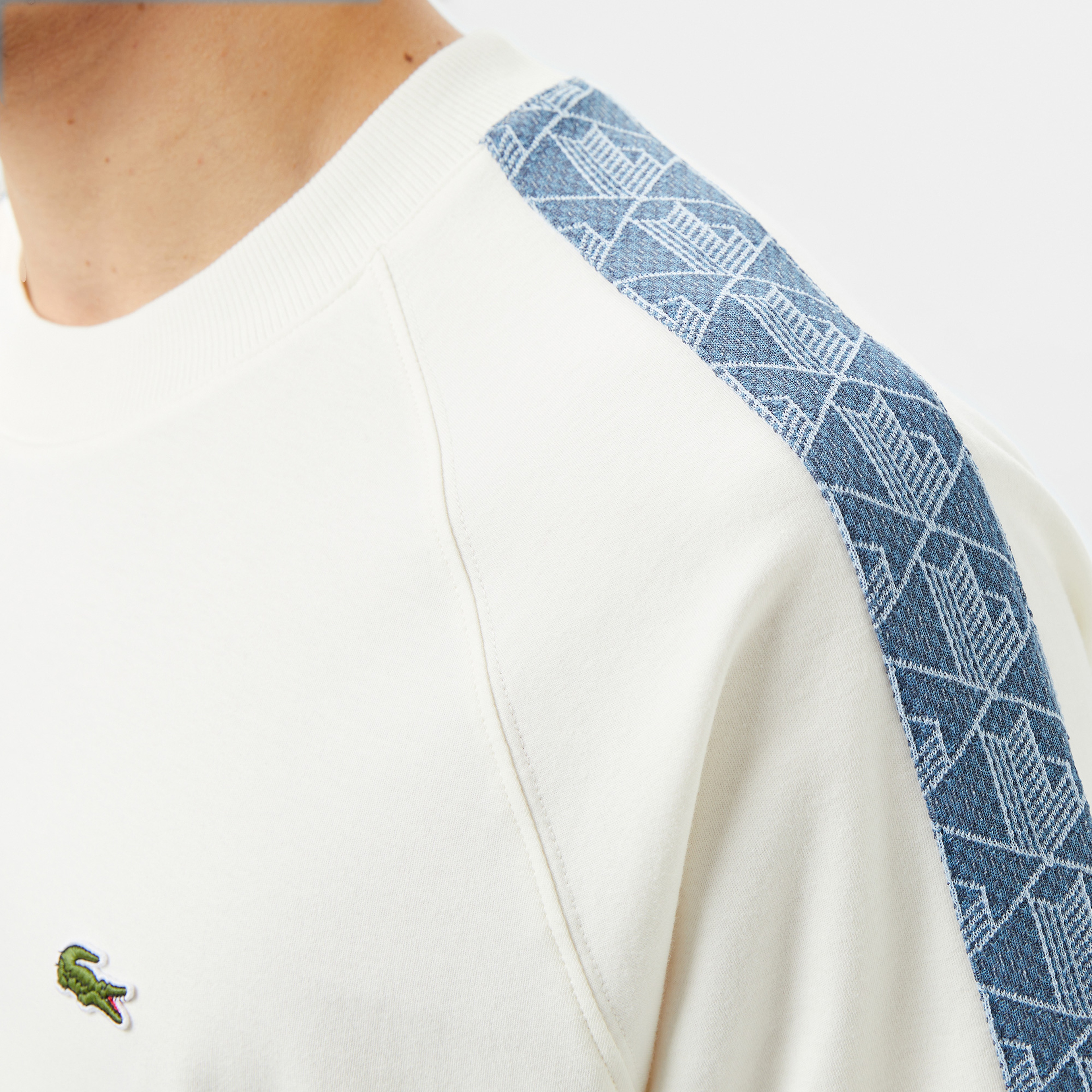 Erkek Oversize Fit Bisiklet Yaka Baskılı Beyaz T-Shirt