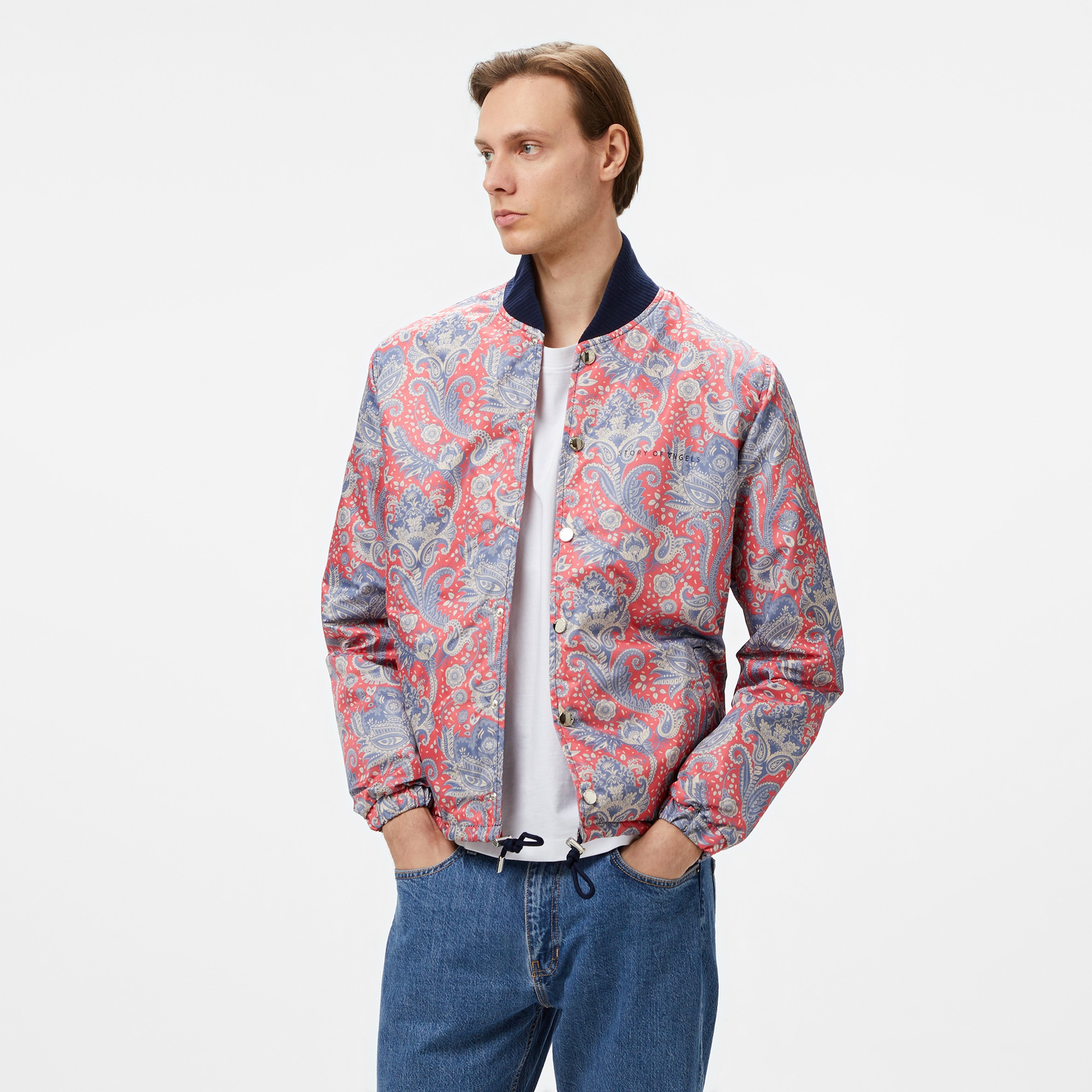 Story Of Angels Romance Puffer College  Erkek Renkli Ceket