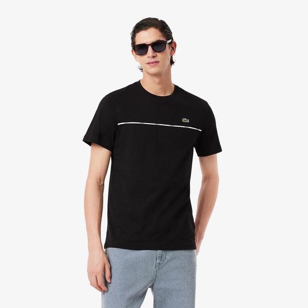 Erkek Regular Fit Bisiklet Yaka Baskılı Siyah T-Shirt
