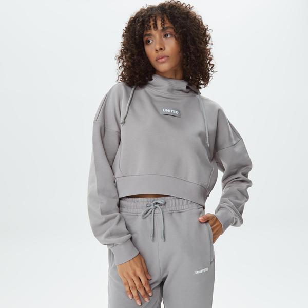 United4 Classic Kadın Gri Hoodie