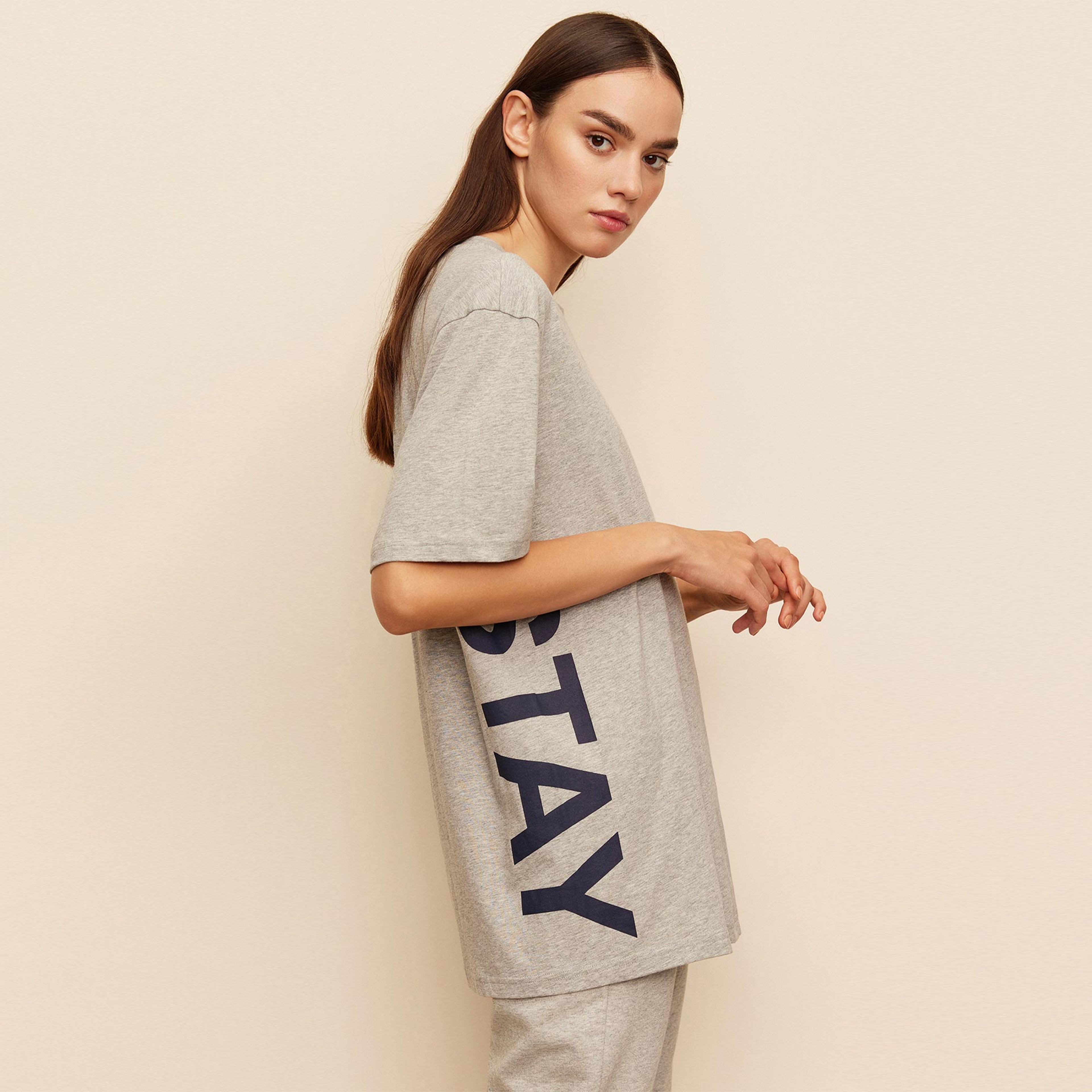 The Stay Line Soley Unisex Gri T-Shirt