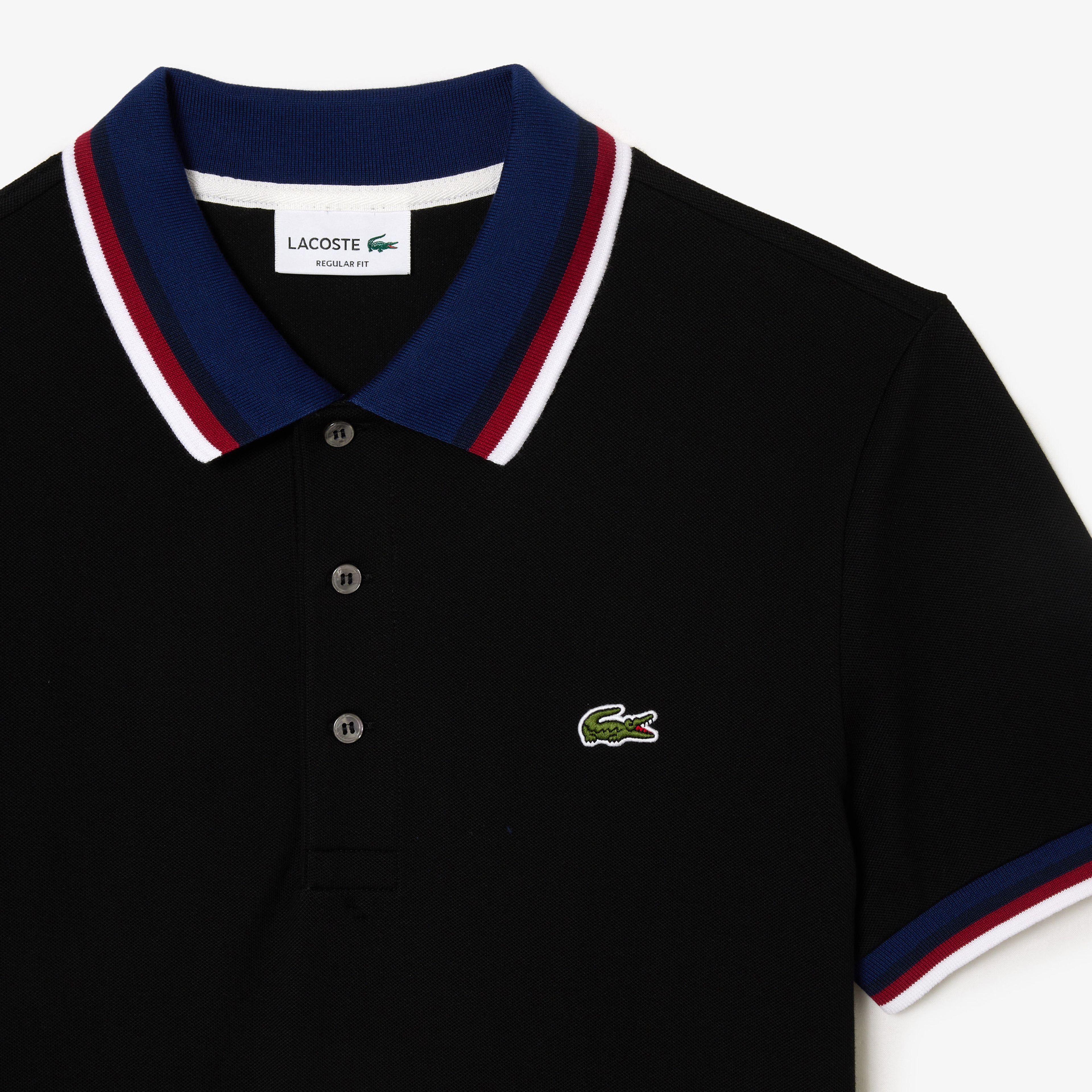 Lacoste Regular Fit Stretch Cotton Piqué Contrast Collar Polo Shirt