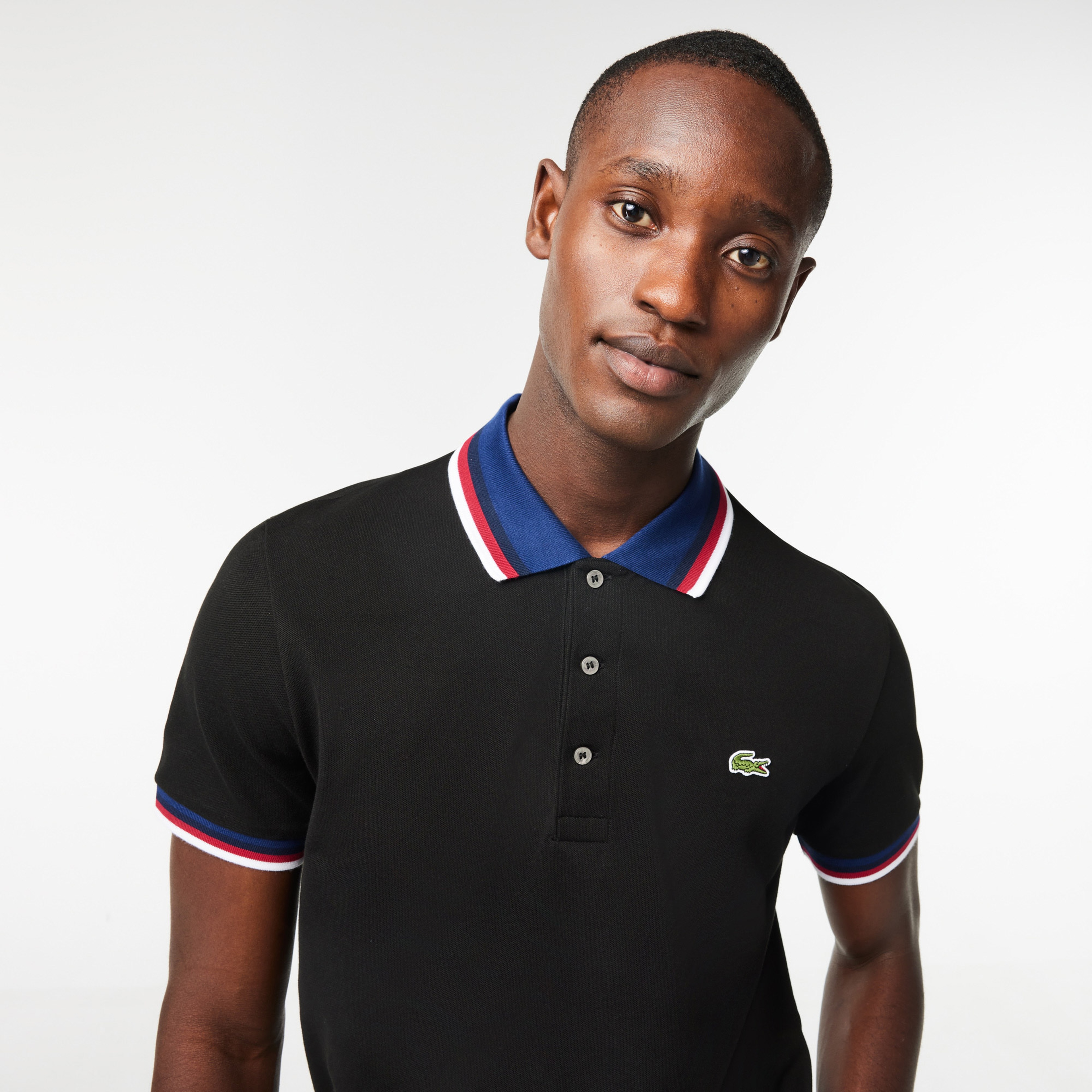 Lacoste Regular Fit Stretch Cotton Piqué Contrast Collar Polo Shirt