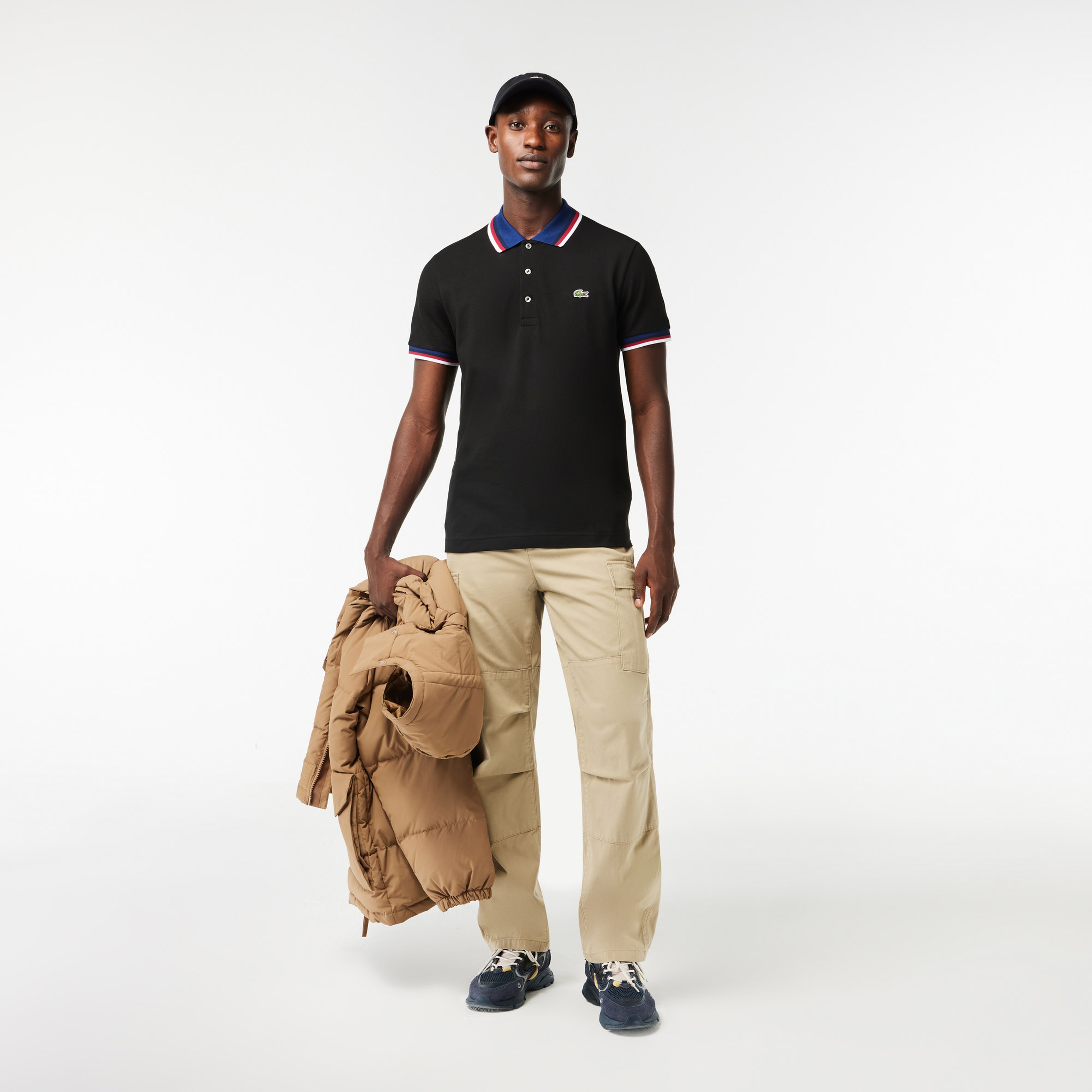 Lacoste Regular Fit Stretch Cotton Piqué Contrast Collar Polo Shirt