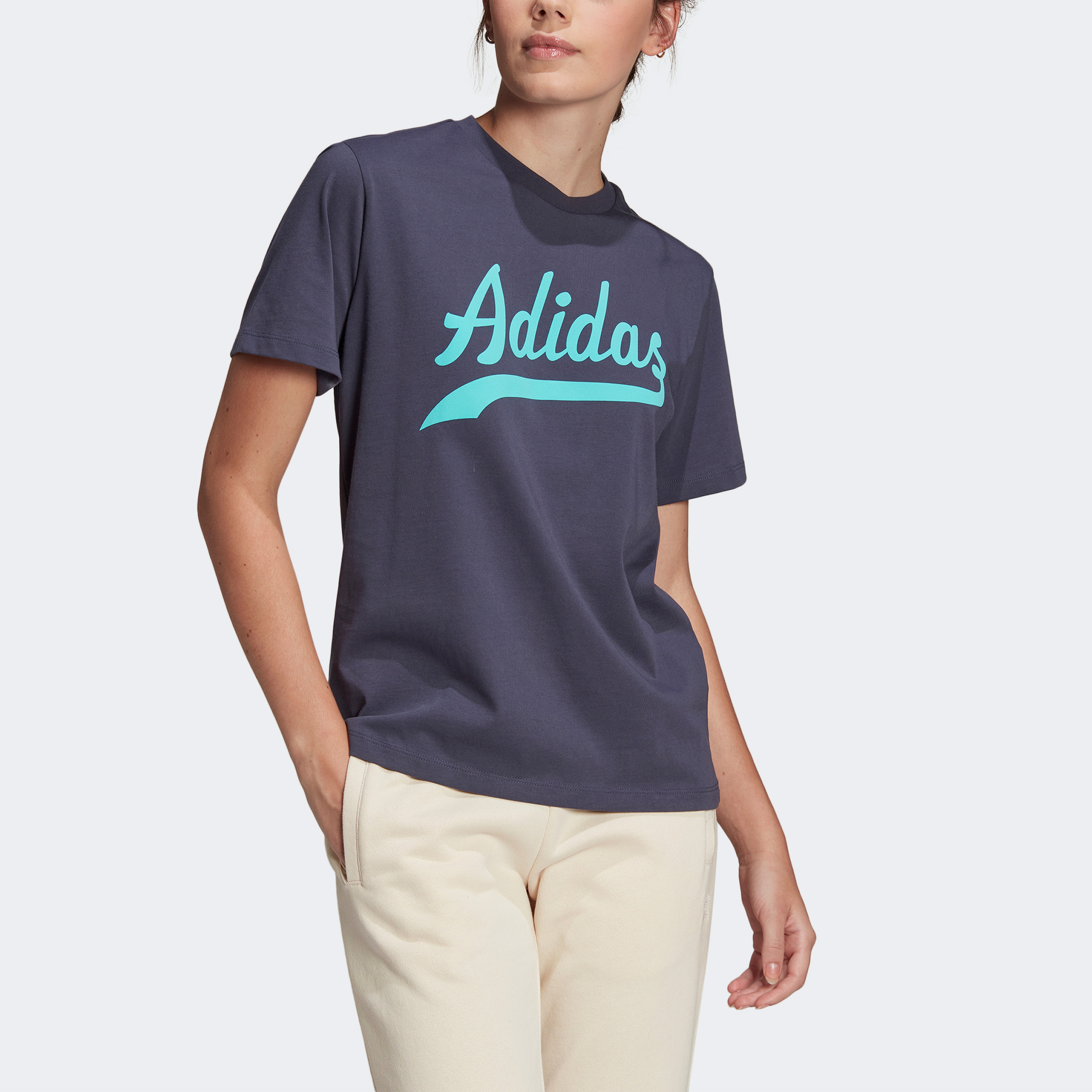adidas Modern B-Ball Kadın Mavi T-Shirt