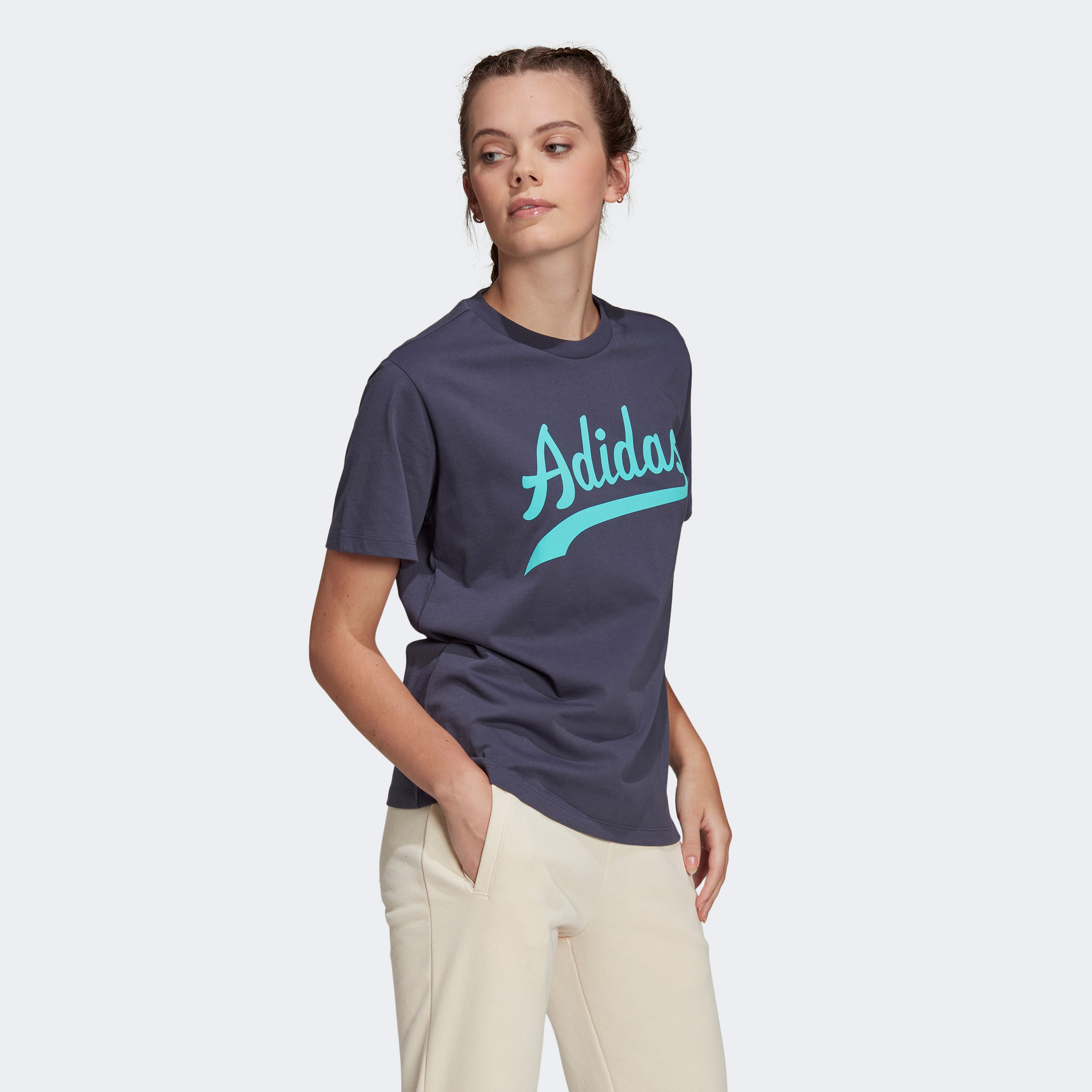 adidas Modern B-Ball Kadın Mavi T-Shirt